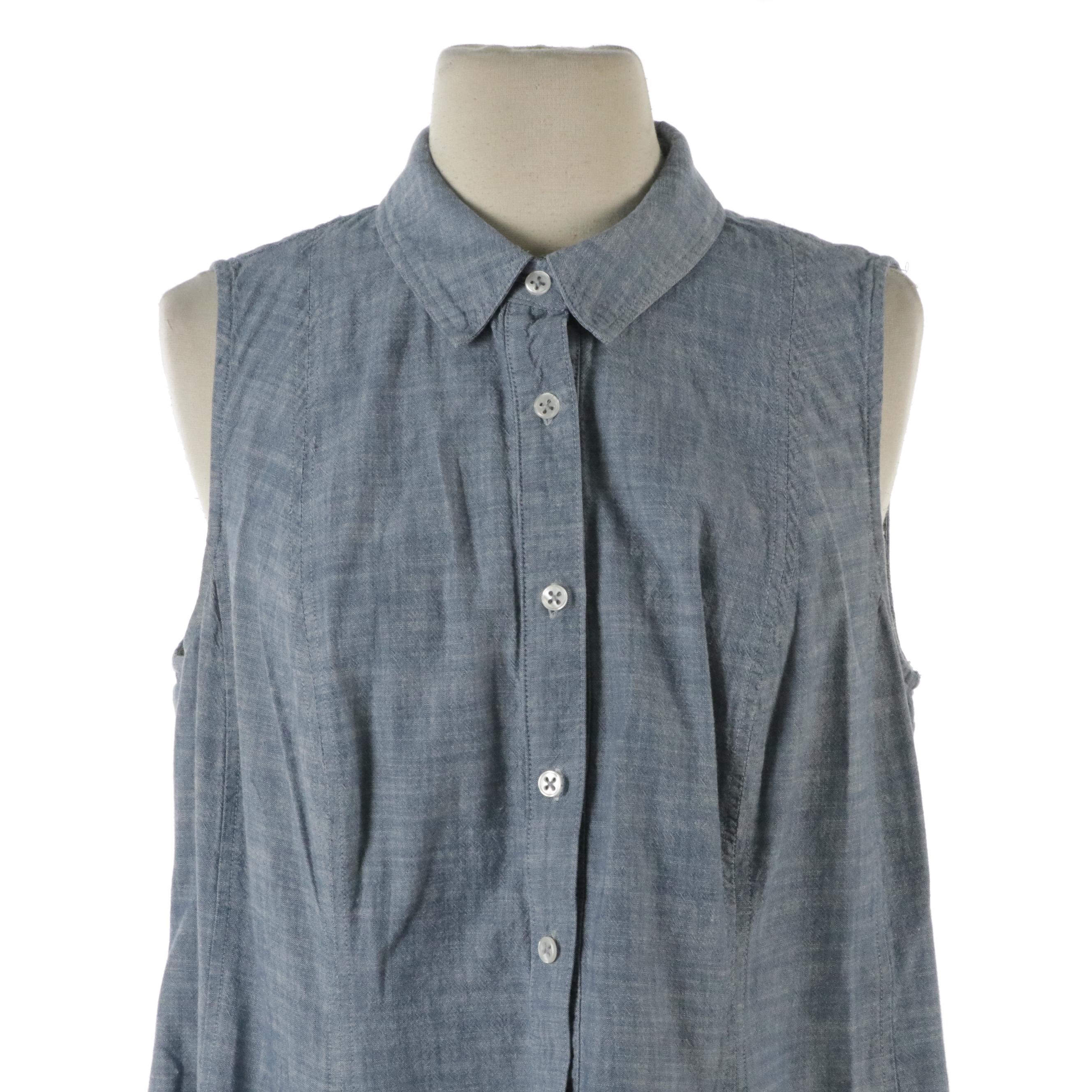 Ann Taylor B&W Floral Cotton Wrap Dress, London Times Pleated Denim Shirt Dress