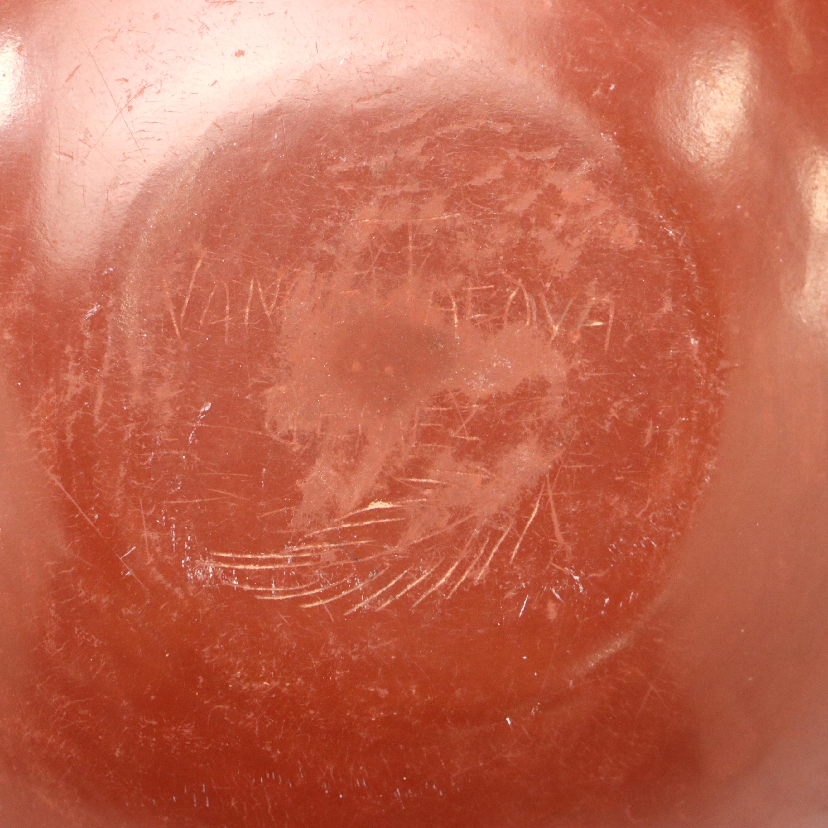 Vangie Tafoya Jemez Pueblo Redware Sgraffito Avanyu Vase
