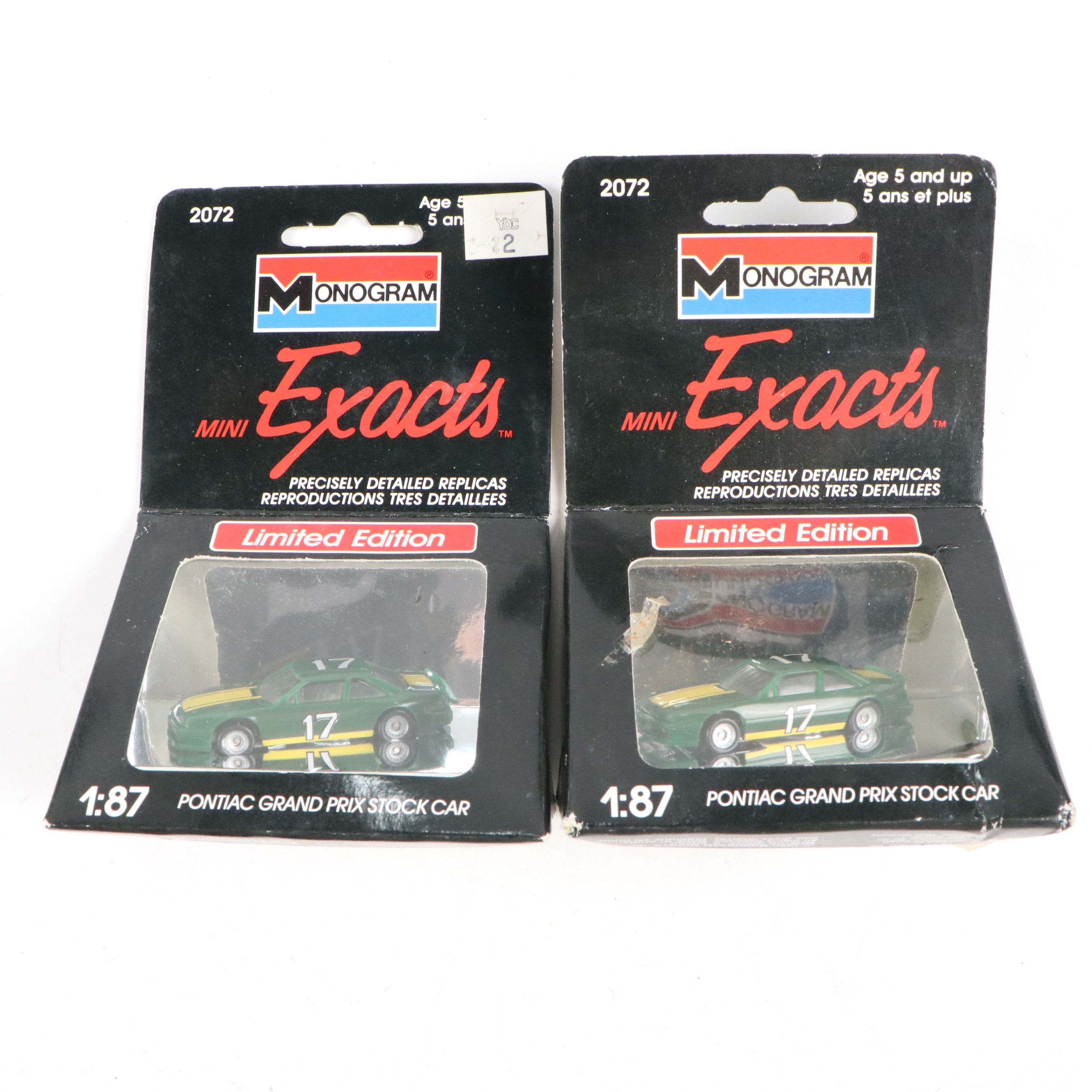 Monogram "Pontiac Grand Prix Stock Car" and More Mini Exacts Cars, 1990