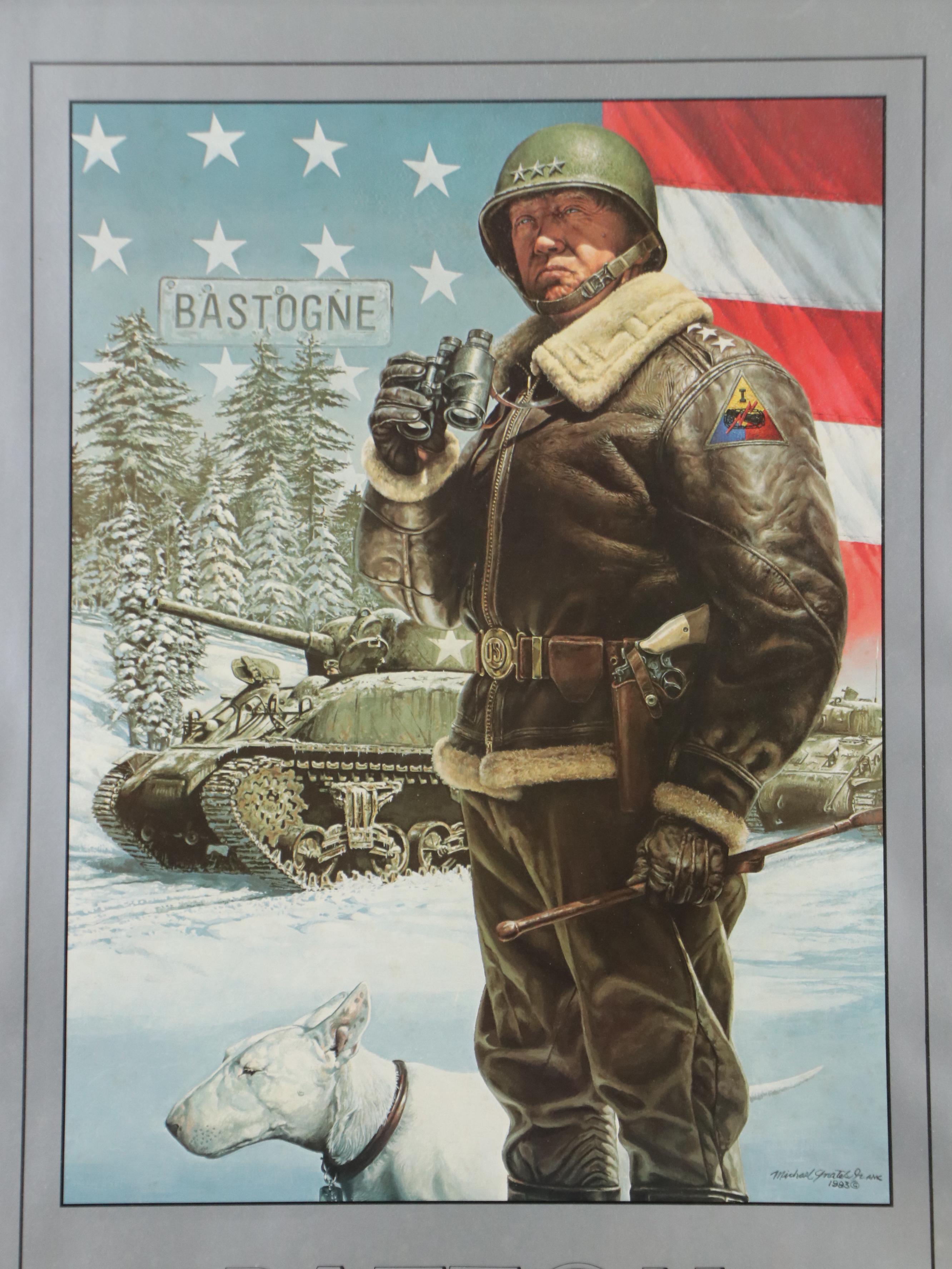 Offset Lithograph After Michael Gnatek "Patton," Late 20th Century