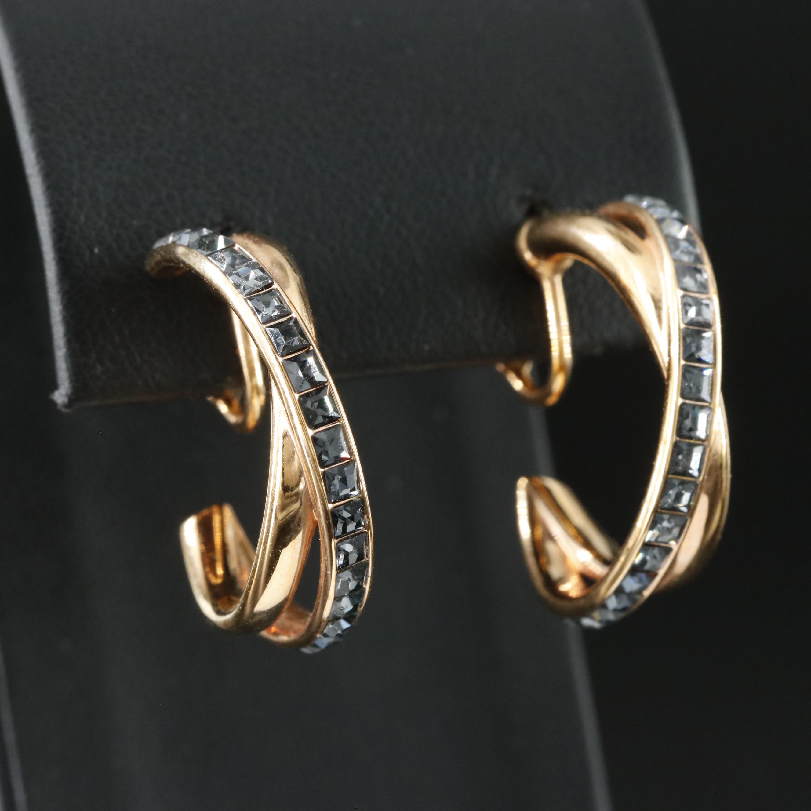 Swarovski Crystal Crossover Half-Hoops