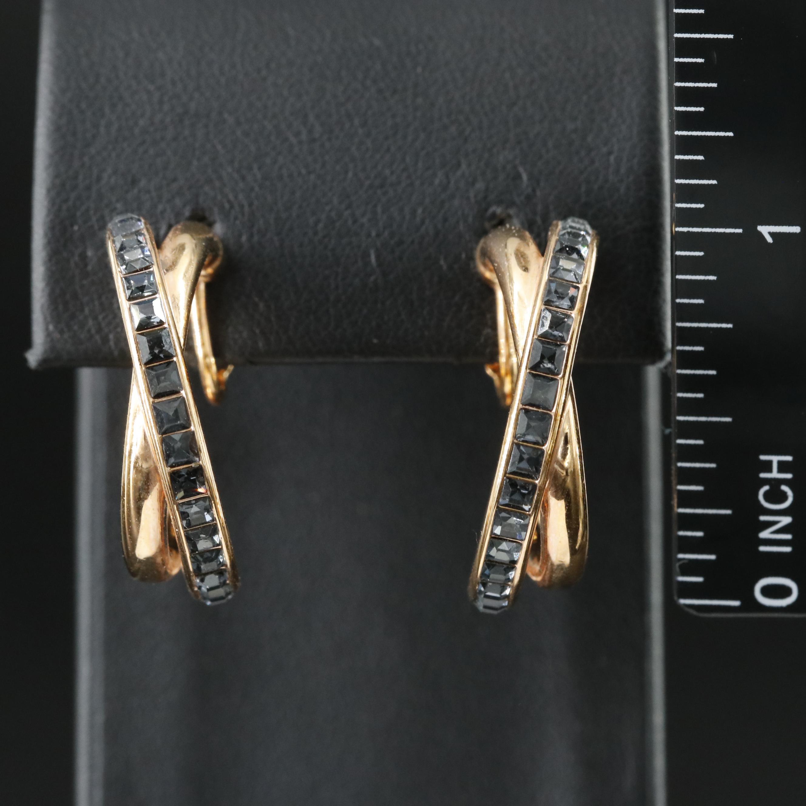 Swarovski Crystal Crossover Half-Hoops