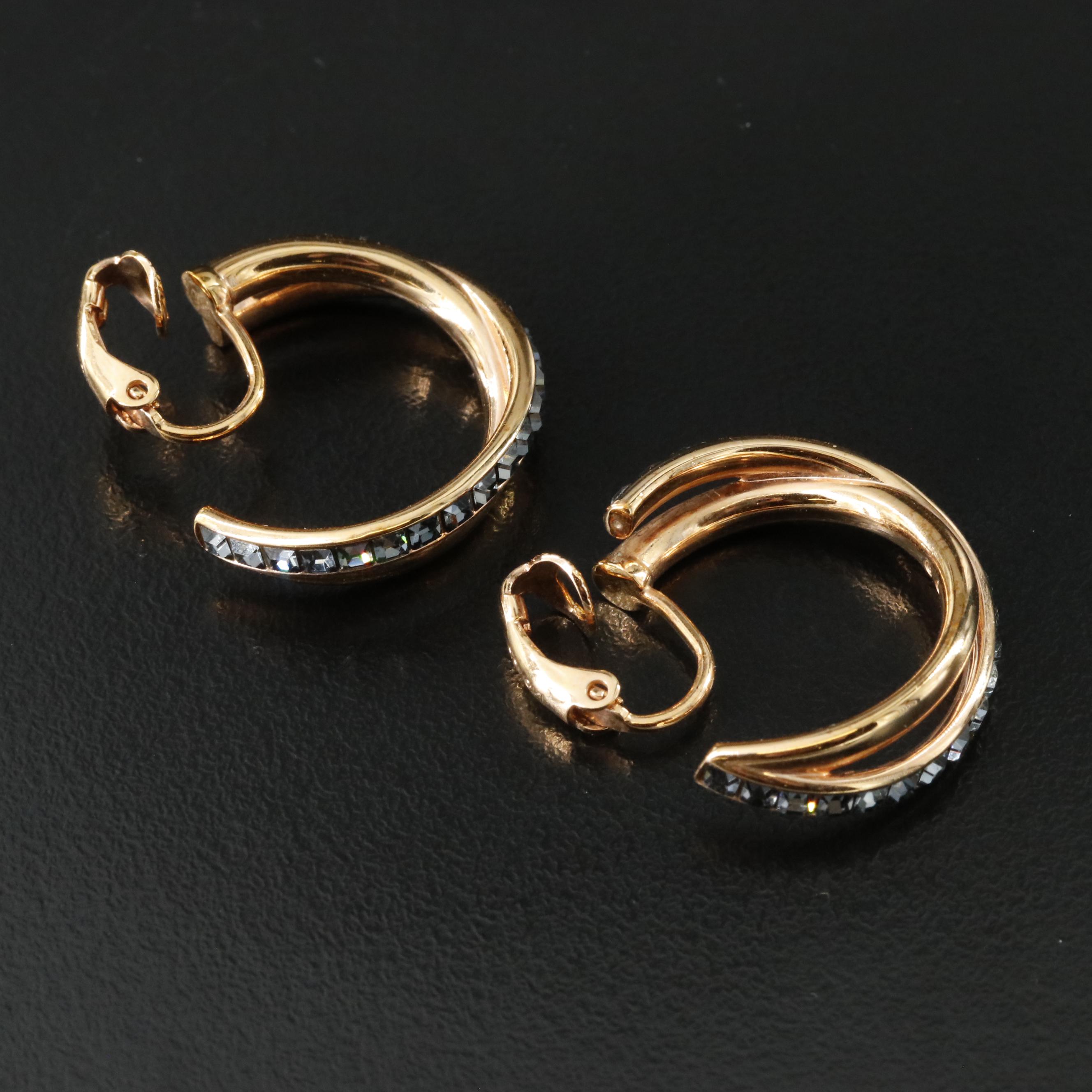 Swarovski Crystal Crossover Half-Hoops