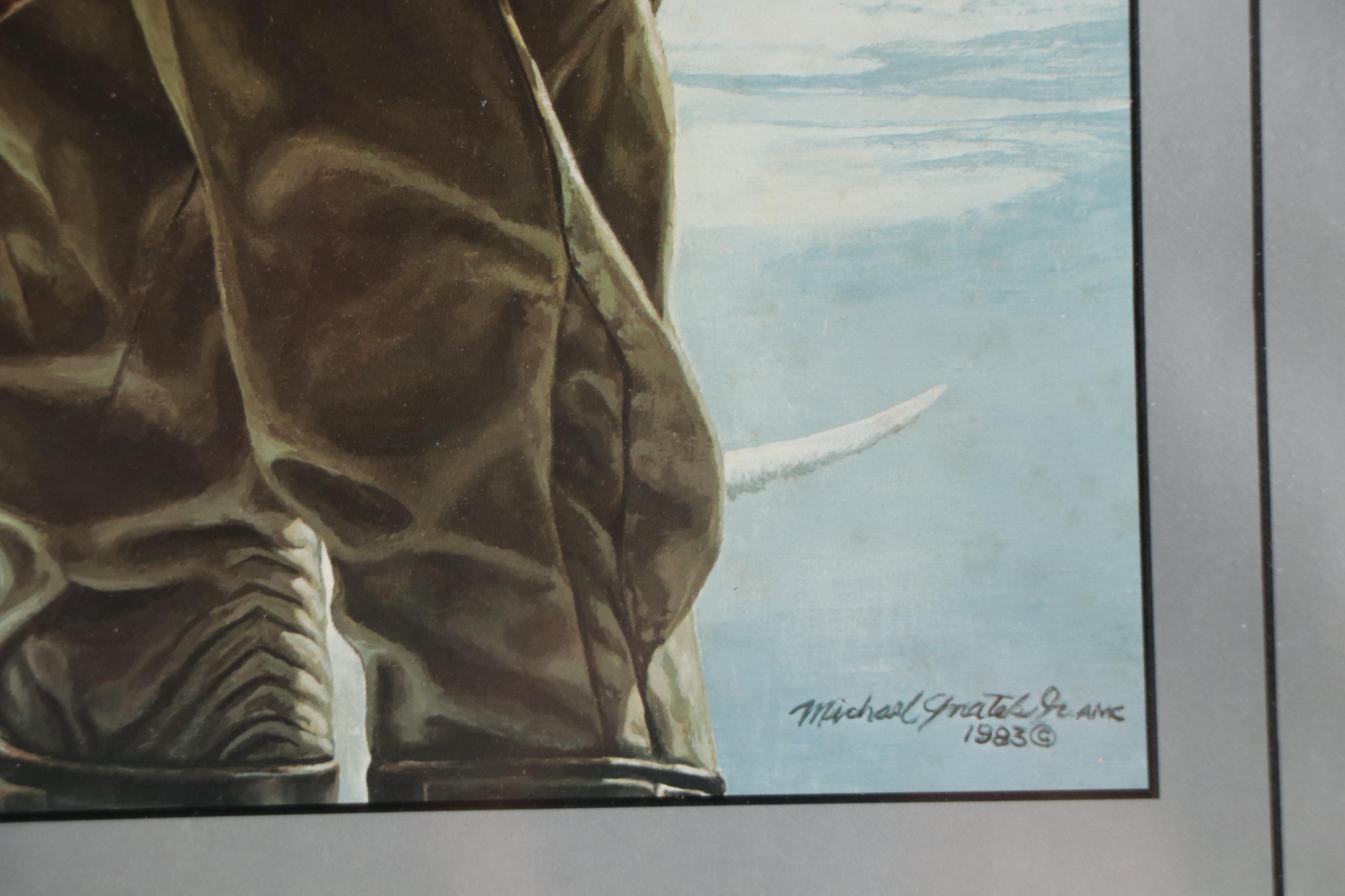 Offset Lithograph After Michael Gnatek "Patton," Late 20th Century