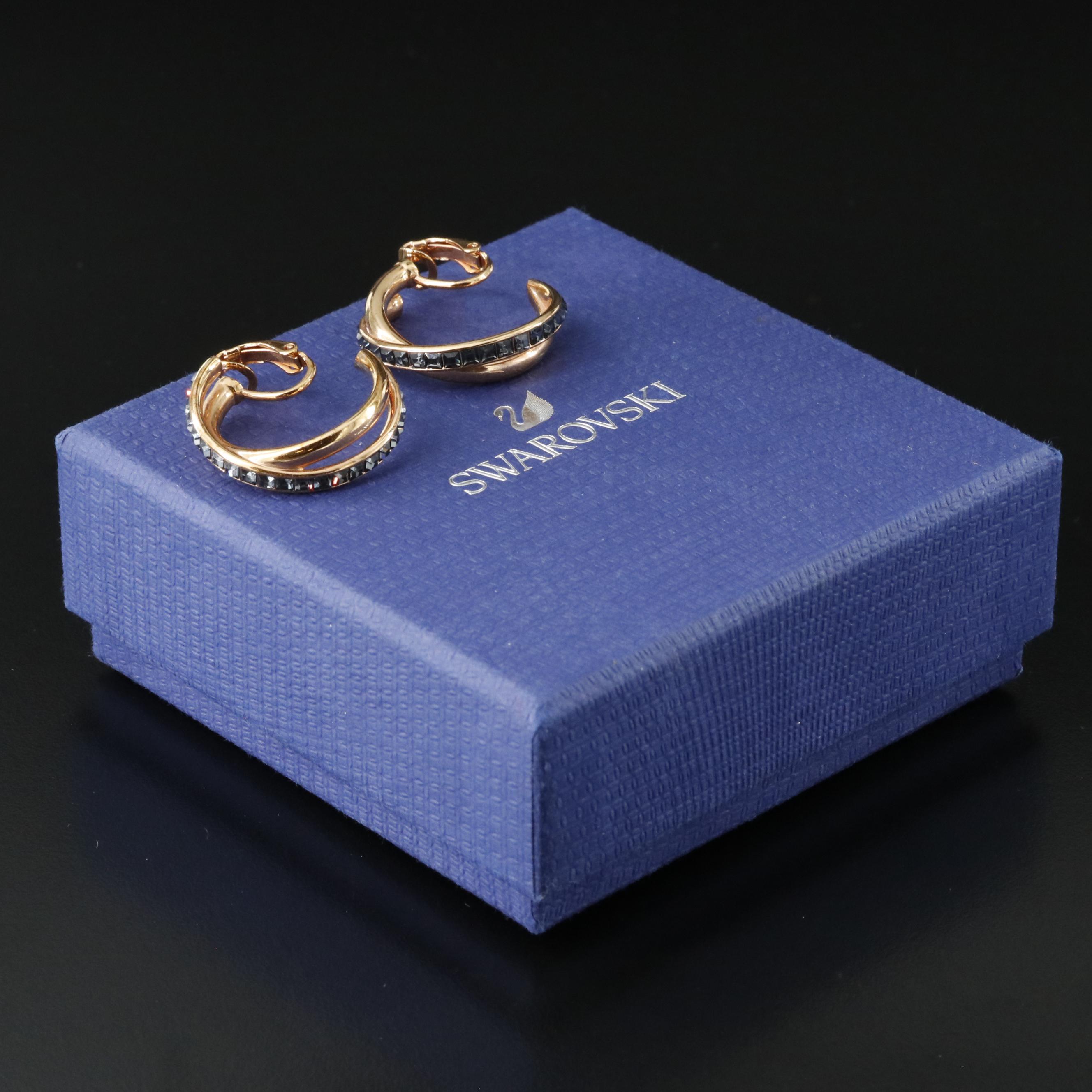 Swarovski Crystal Crossover Half-Hoops