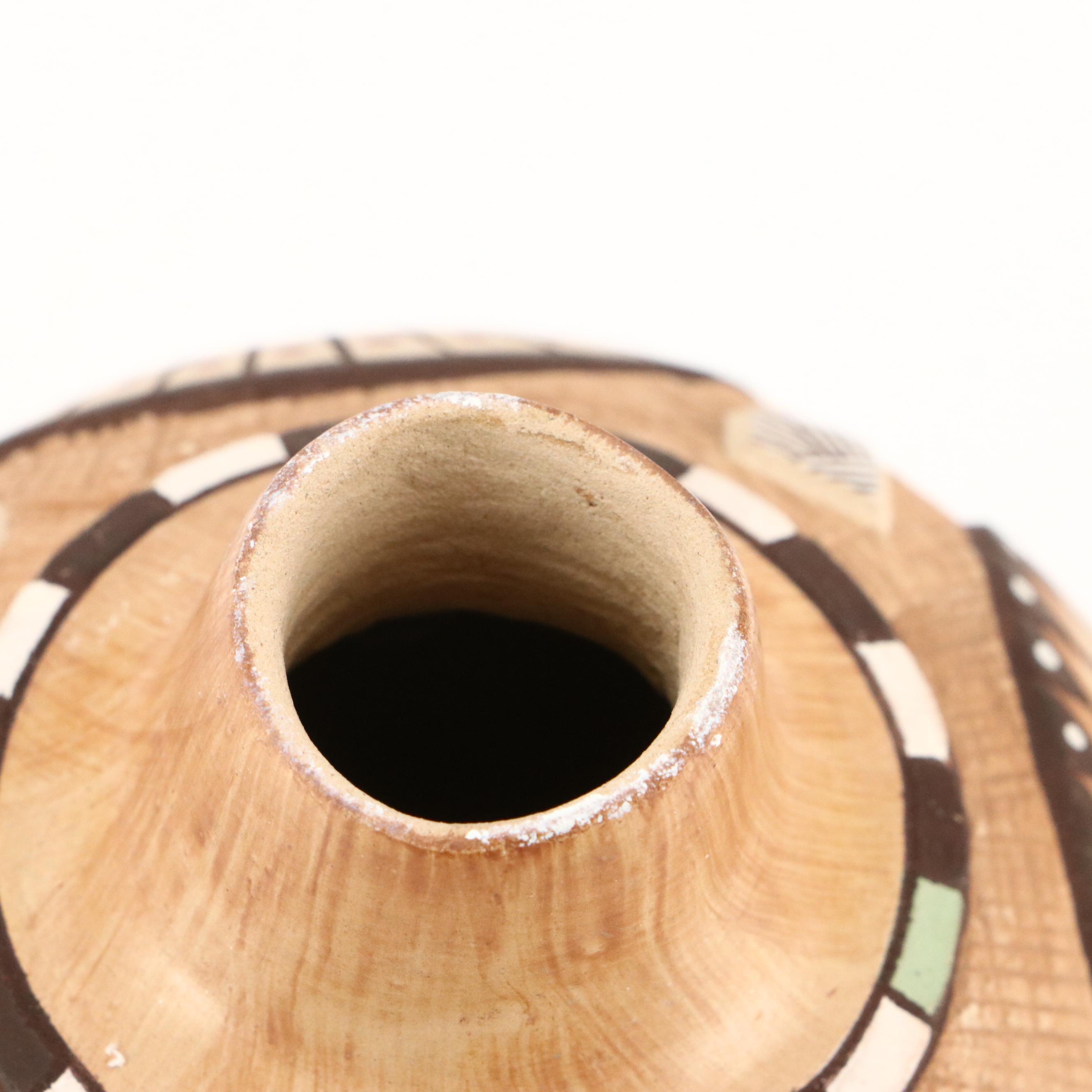 Lawrence Namoki "My Fathers" Hopi Sgraffito Art Pottery Vase