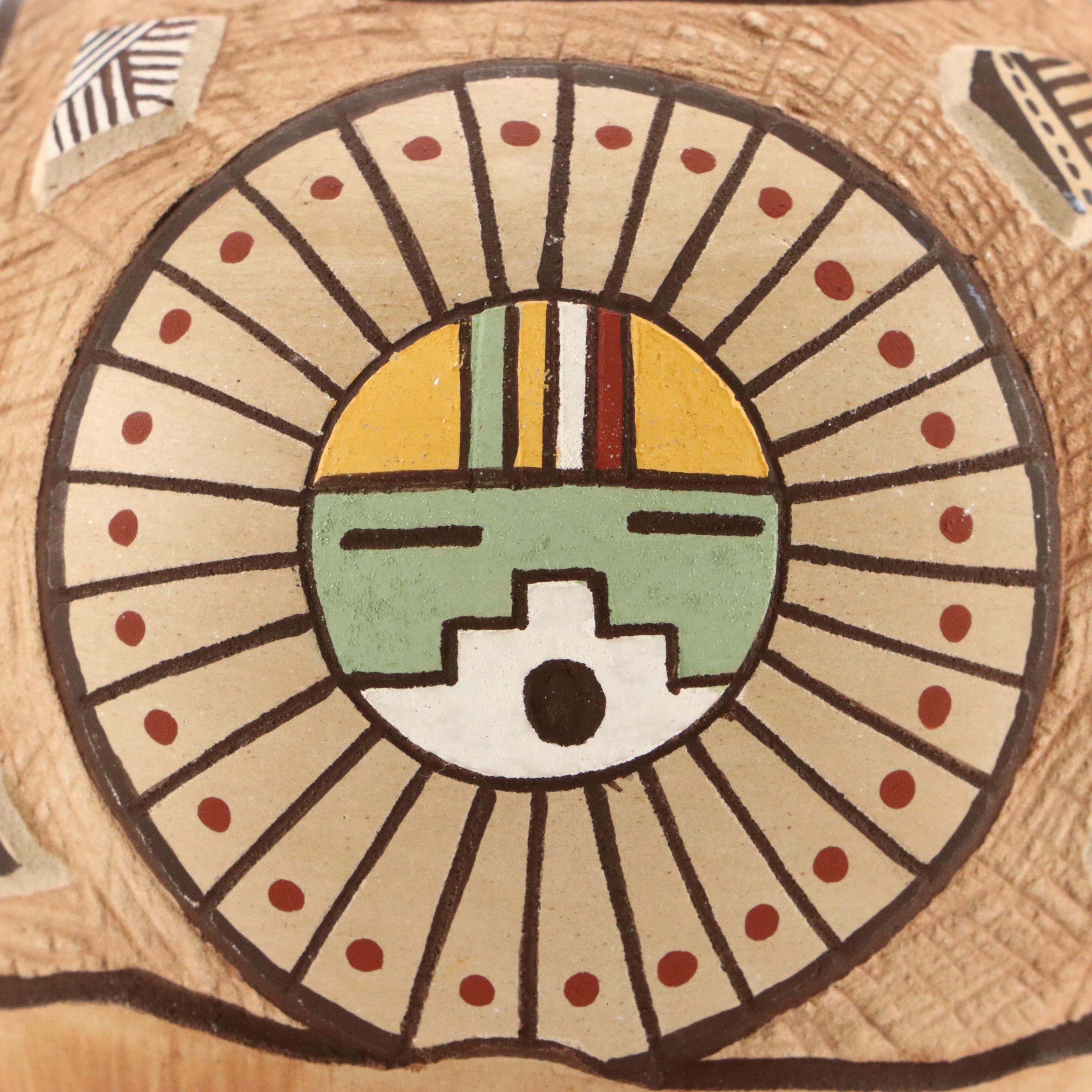 Lawrence Namoki "My Fathers" Hopi Sgraffito Art Pottery Vase