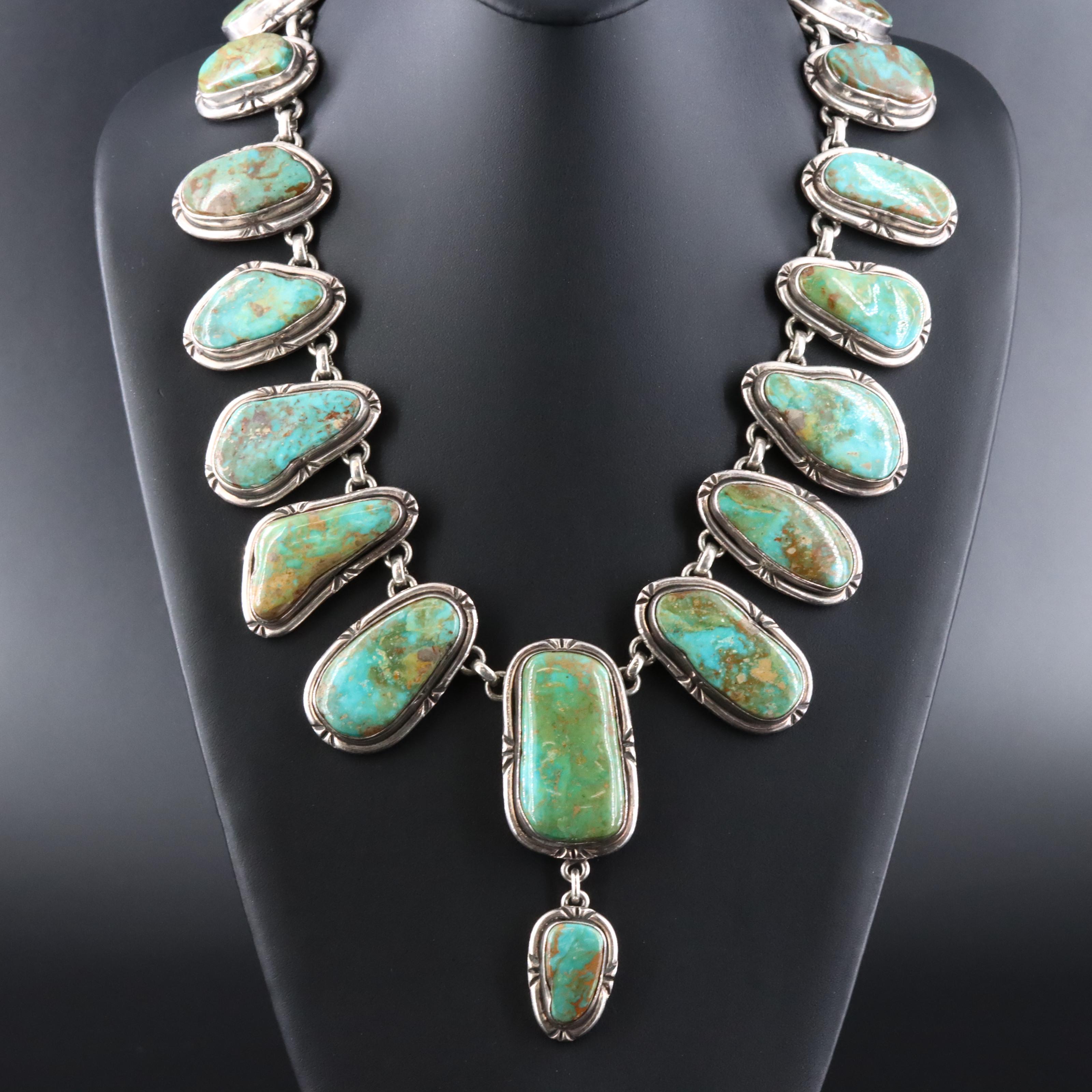 Southwestern Signed Sterling Turquoise Necklace