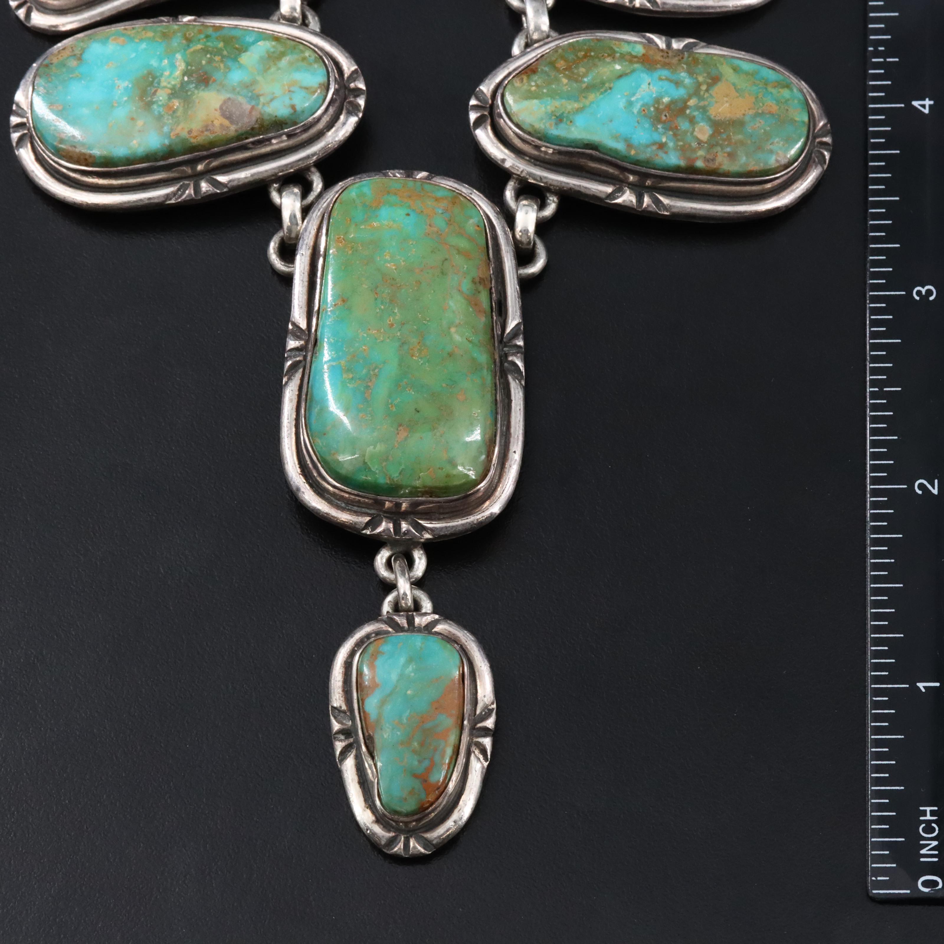 Southwestern Signed Sterling Turquoise Necklace