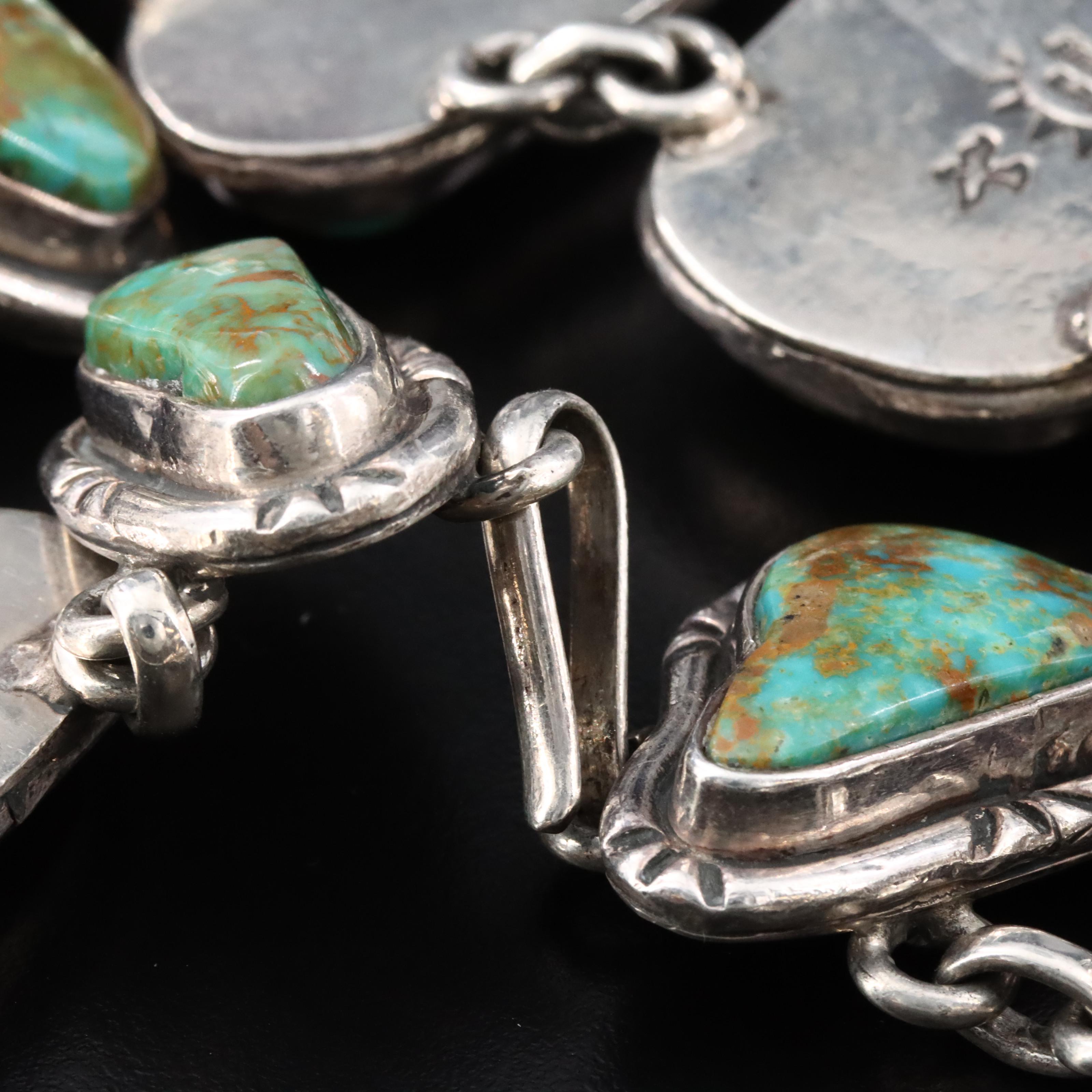Southwestern Signed Sterling Turquoise Necklace