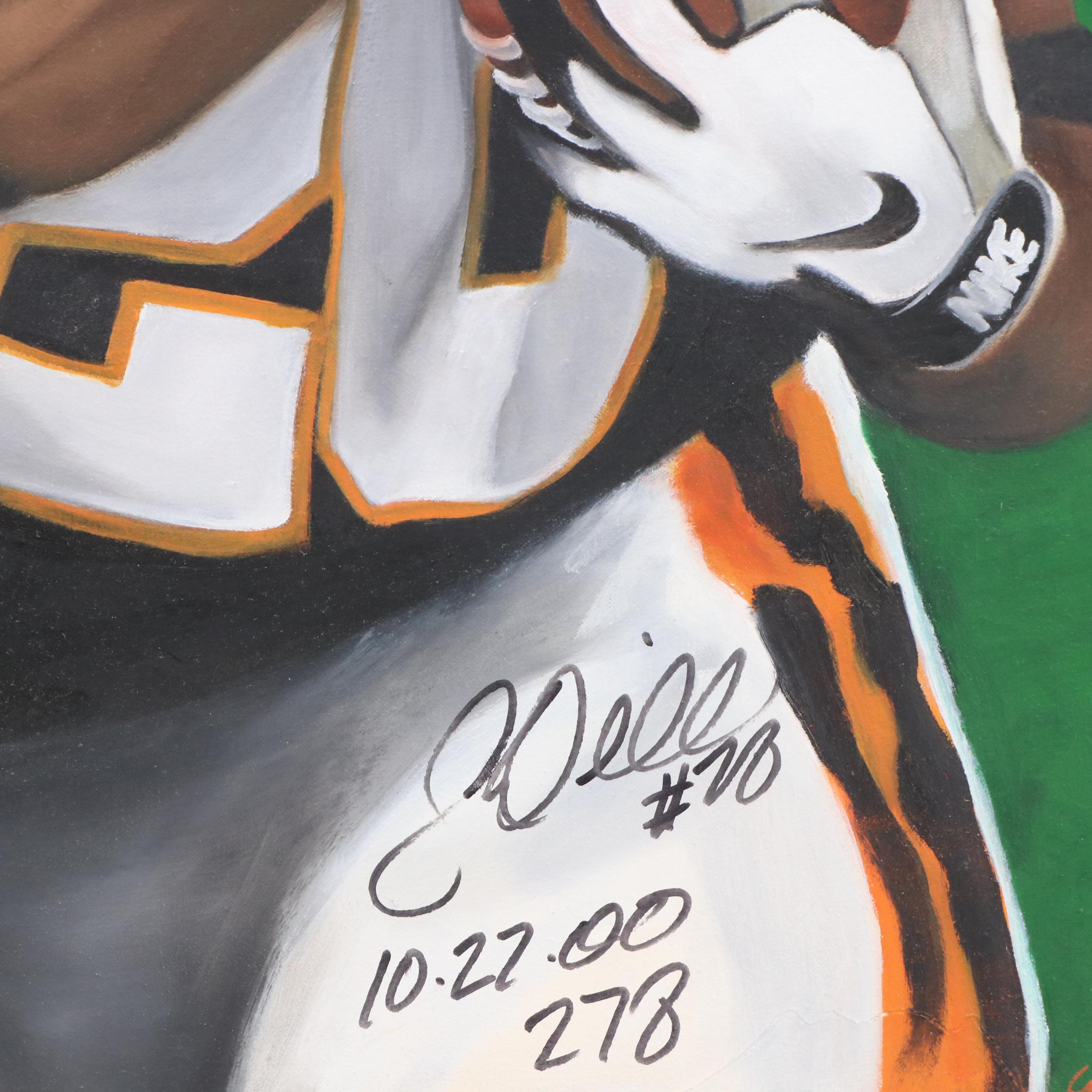 John Wolfer Oil Painting of Bengals Football Player, 1999