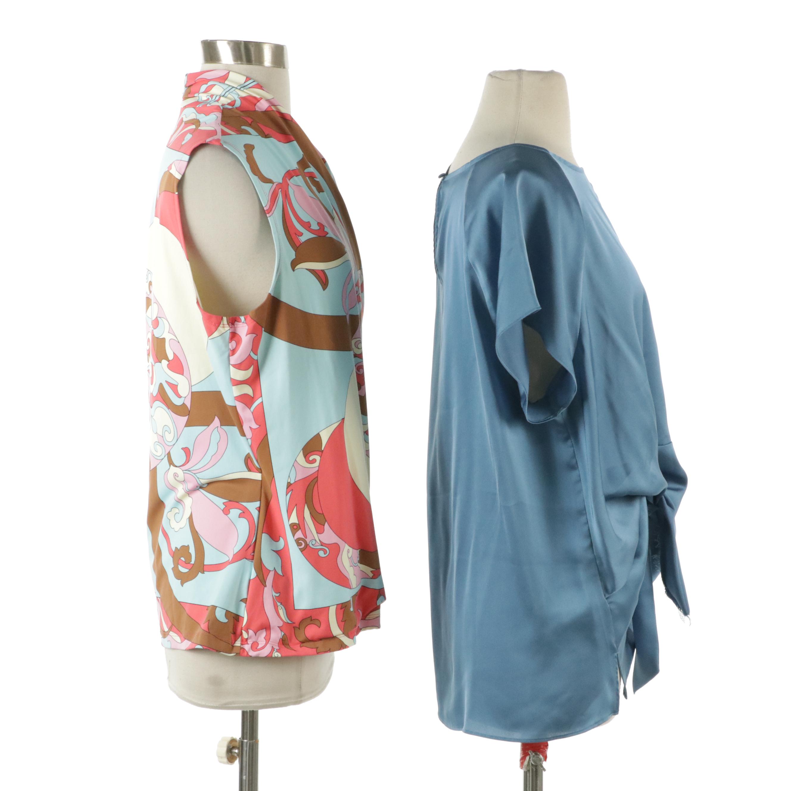 Vince Camuto Side Tie and J. McLaughlin Sleeveless V-Neck Blouses