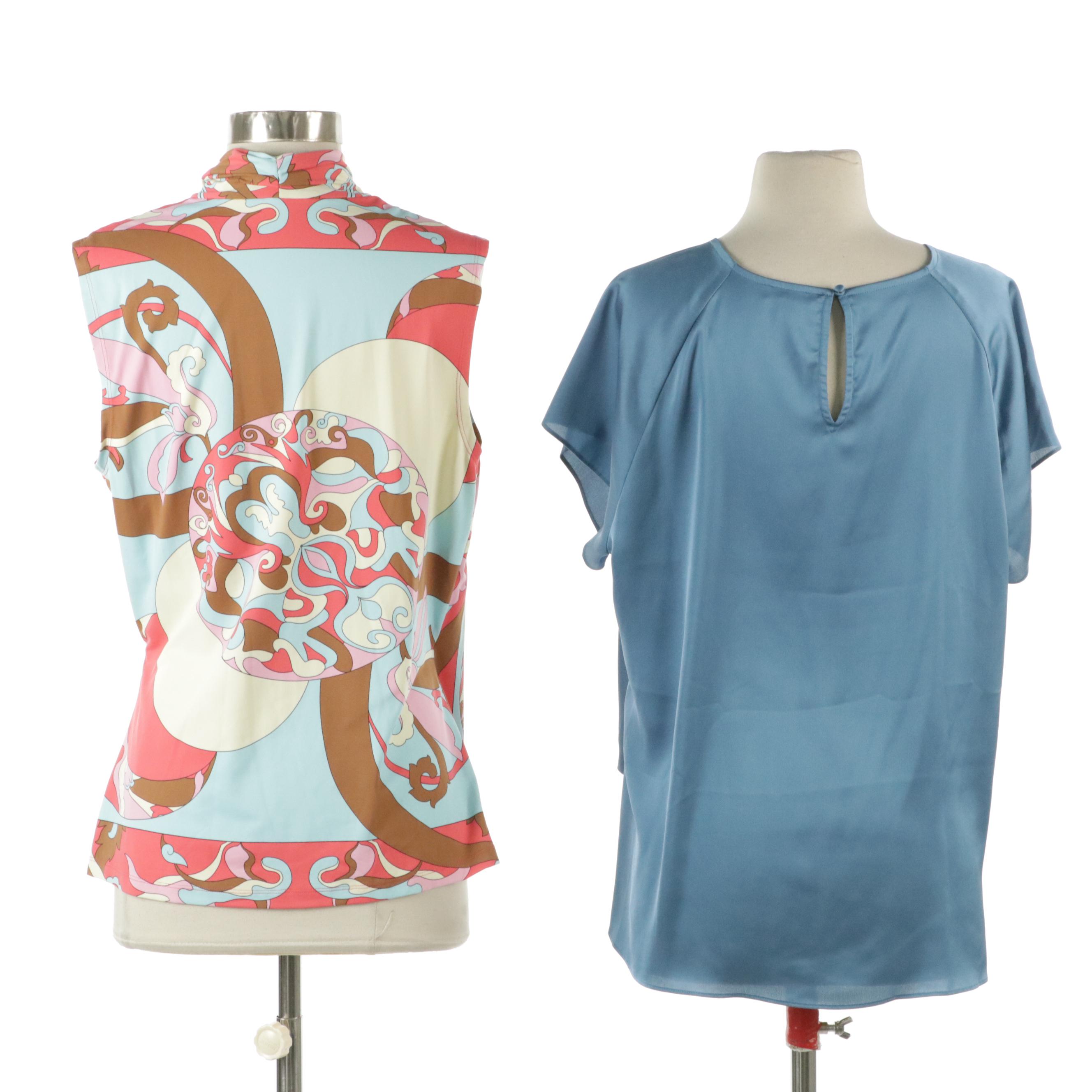 Vince Camuto Side Tie and J. McLaughlin Sleeveless V-Neck Blouses