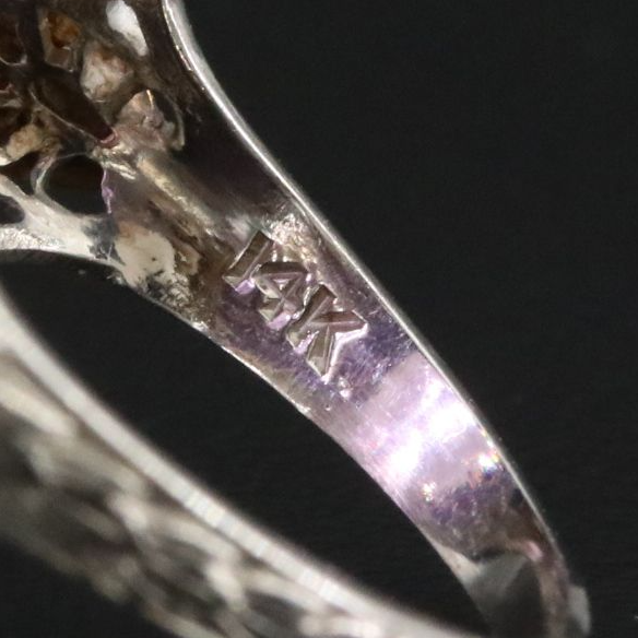 Vintage 14K Amethyst, Seed Pearl and Amethyst Ring