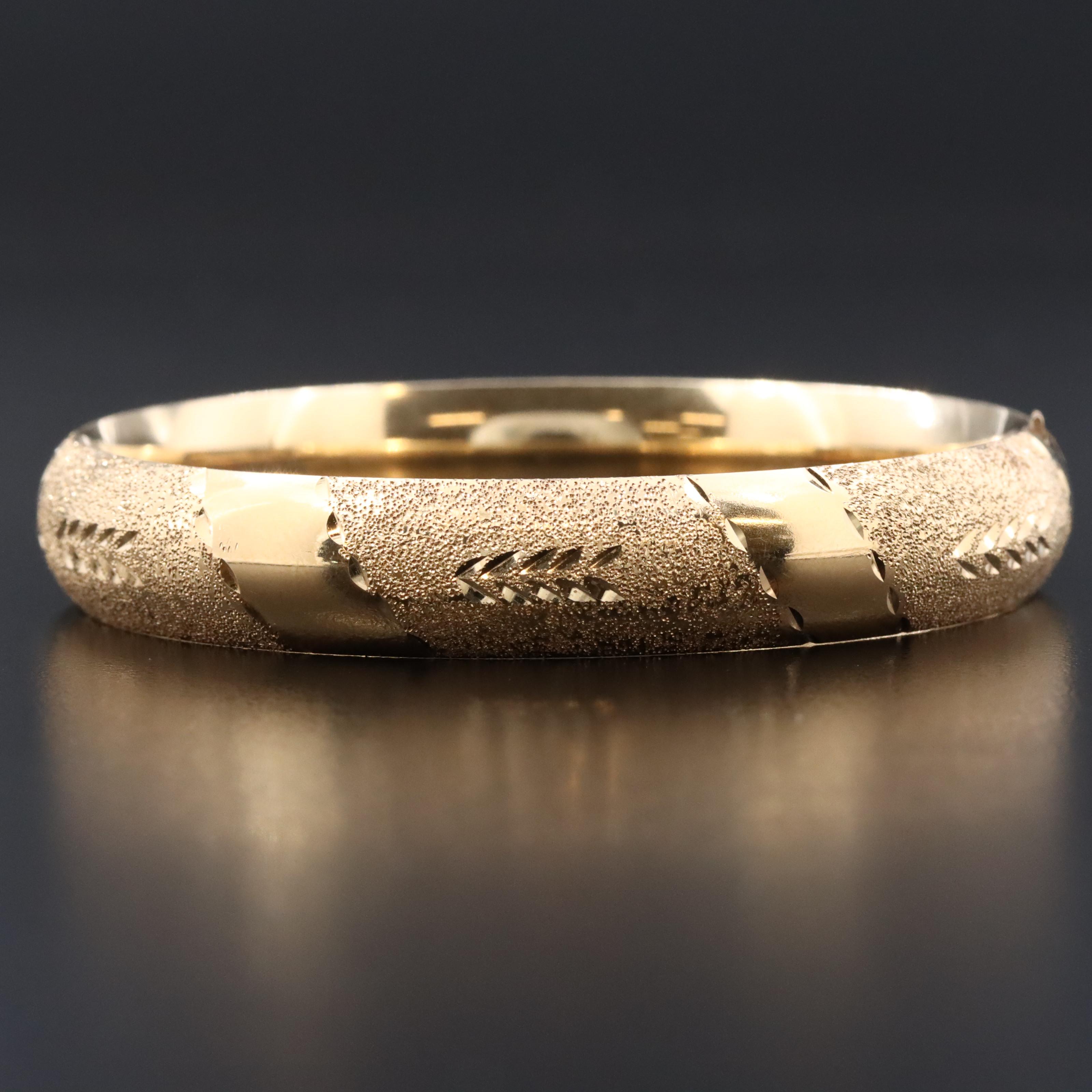 14K Hinged Bangle Bracelet