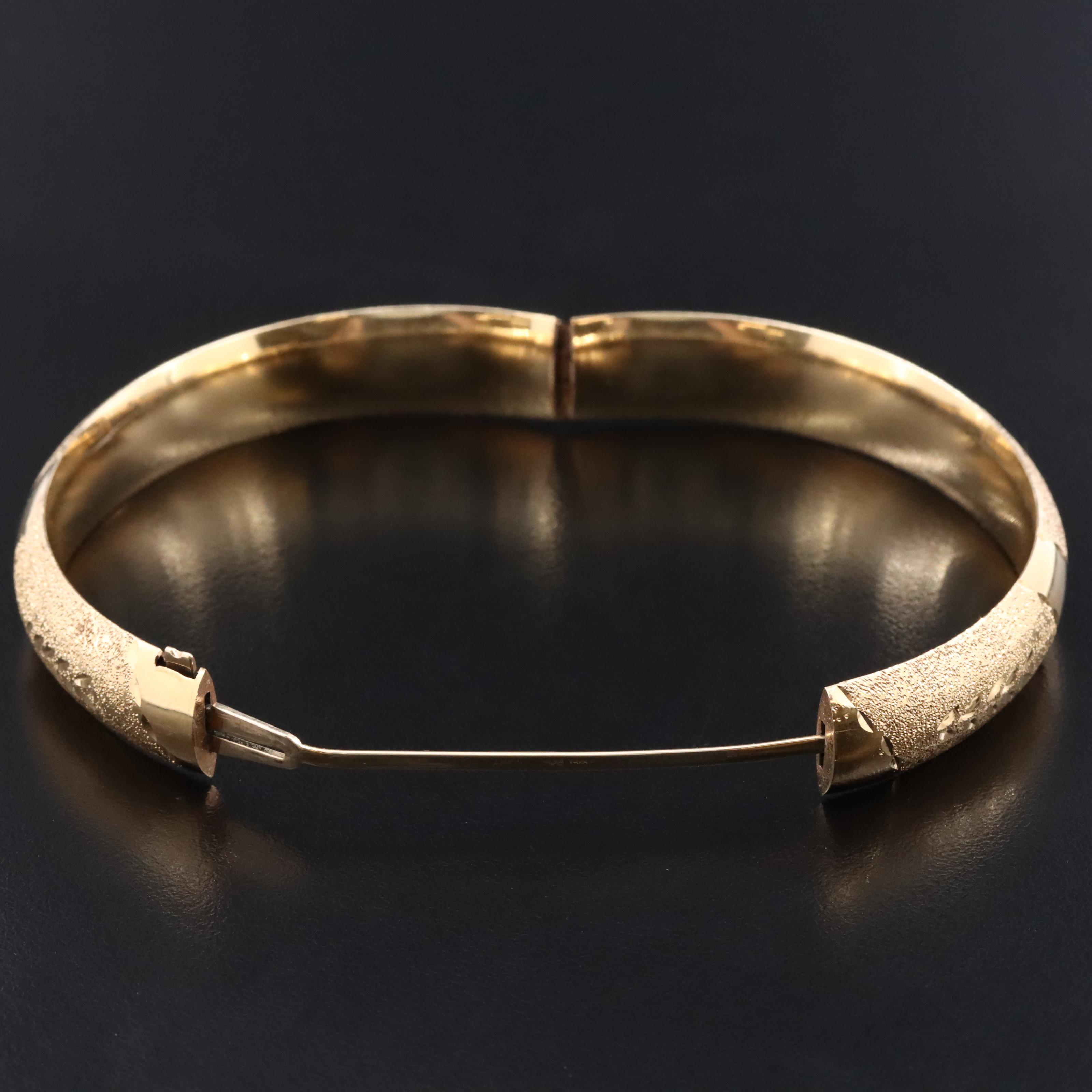 14K Hinged Bangle Bracelet