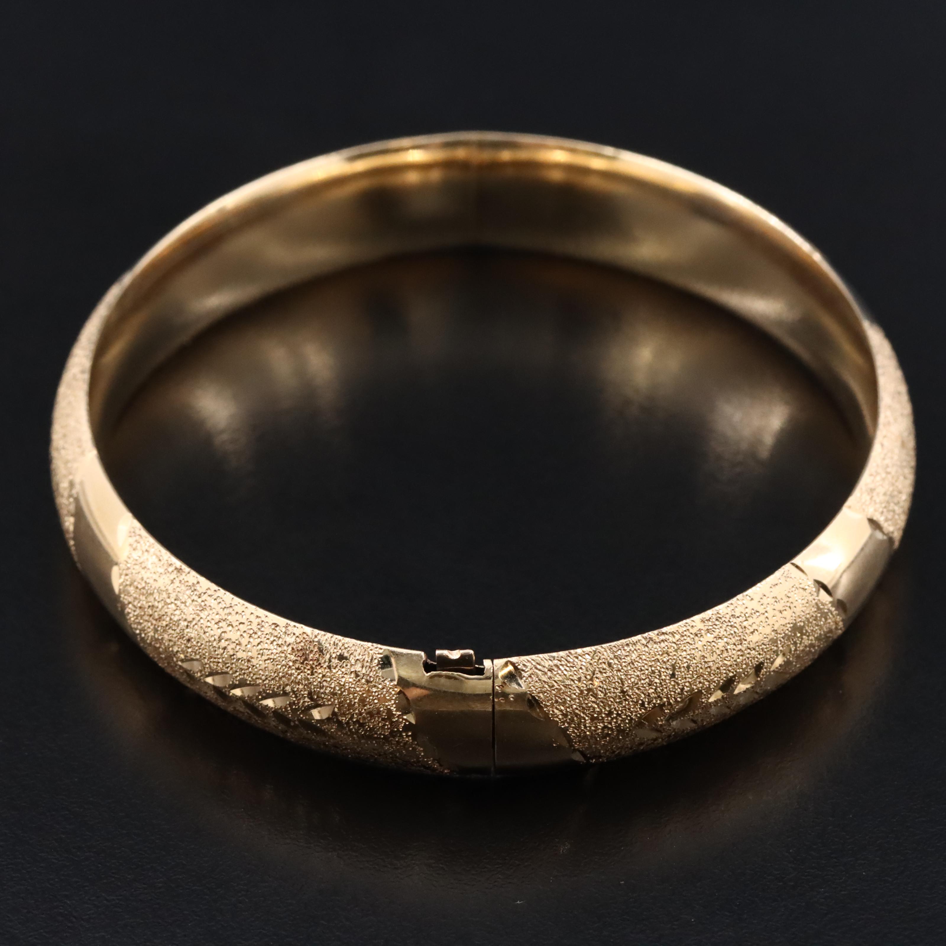 14K Hinged Bangle Bracelet