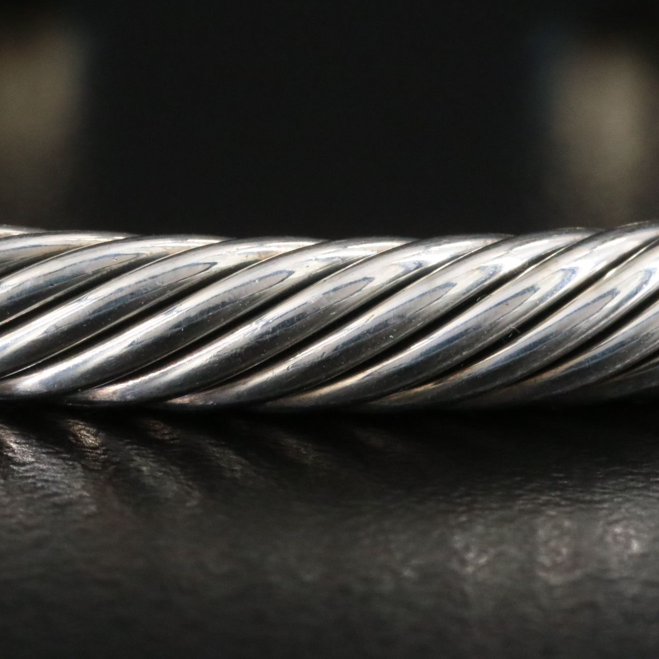 David Yurman Sterling and Blue Topaz Cable Cuff Bracelet with 14K Accents