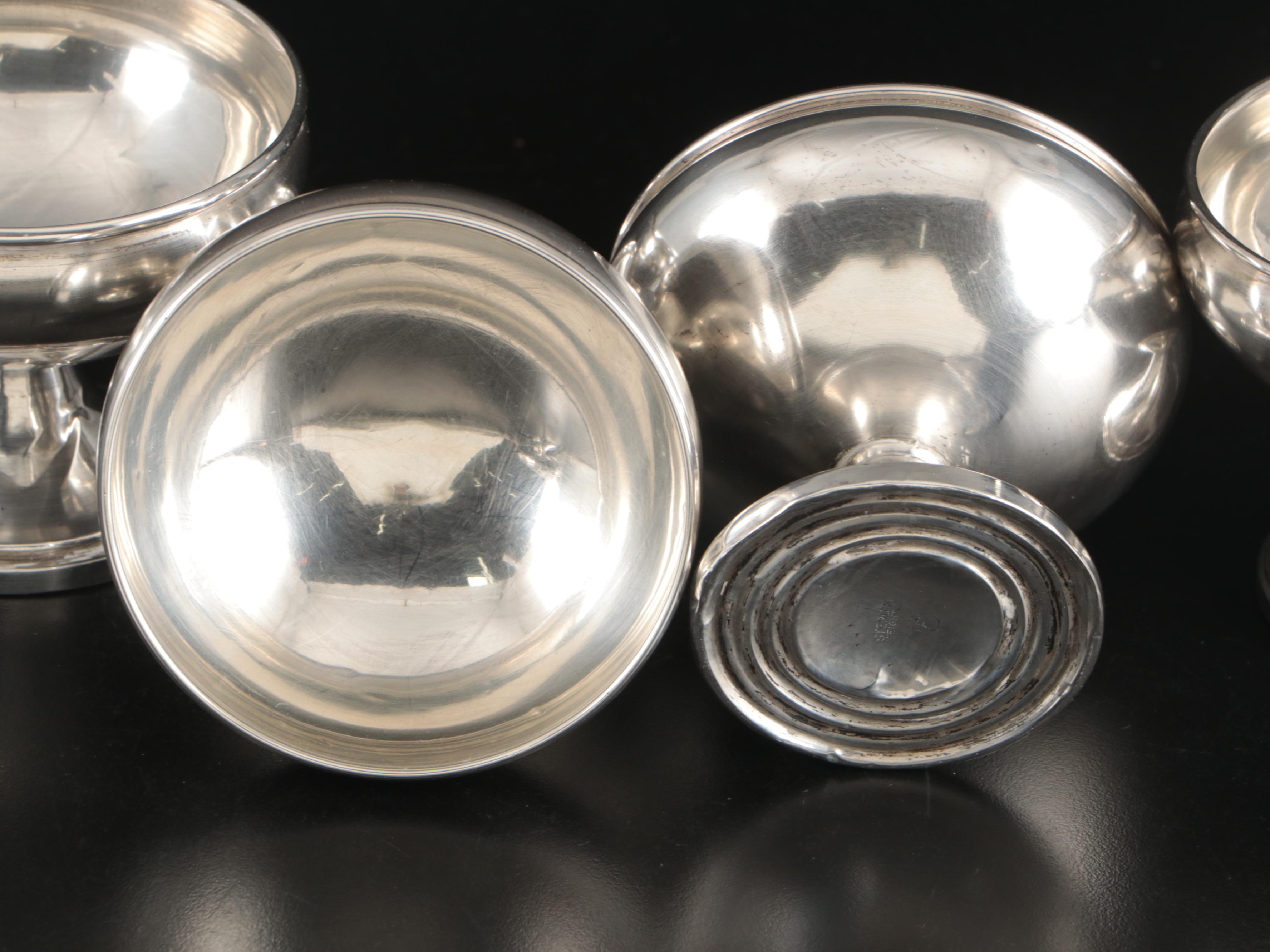 Art Deco Style Sterling Silver Footed Dessert Cups, Early to Mid-20th Century