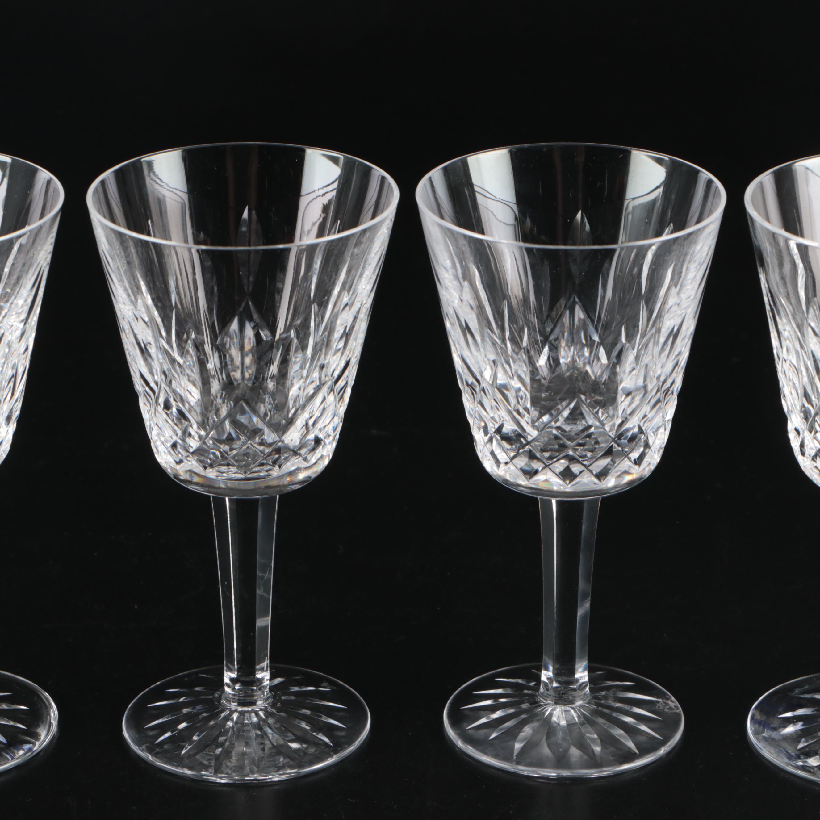 Waterford "Lismore" Crystal Claret Wine Glasses