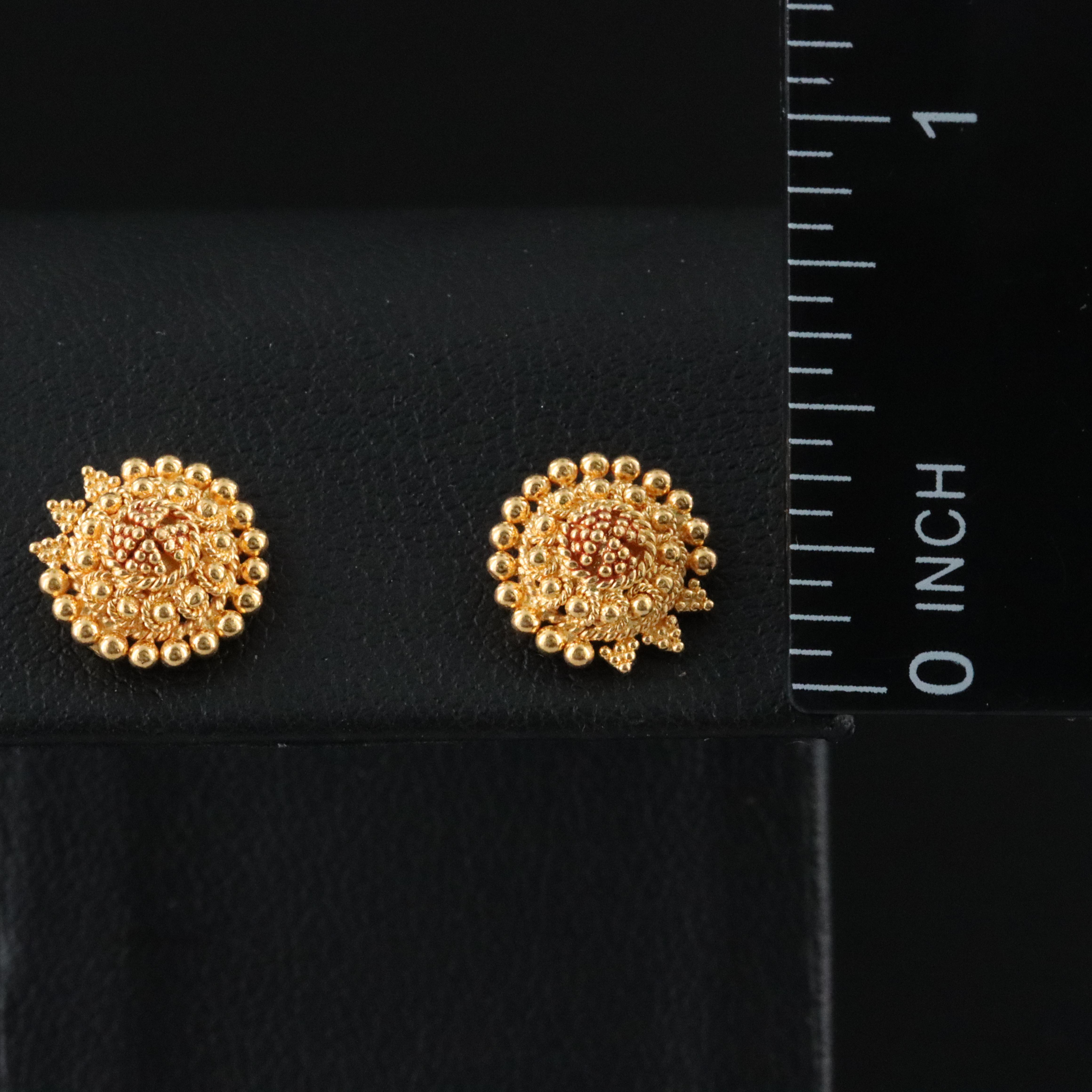 20K Bead Stud Earrings