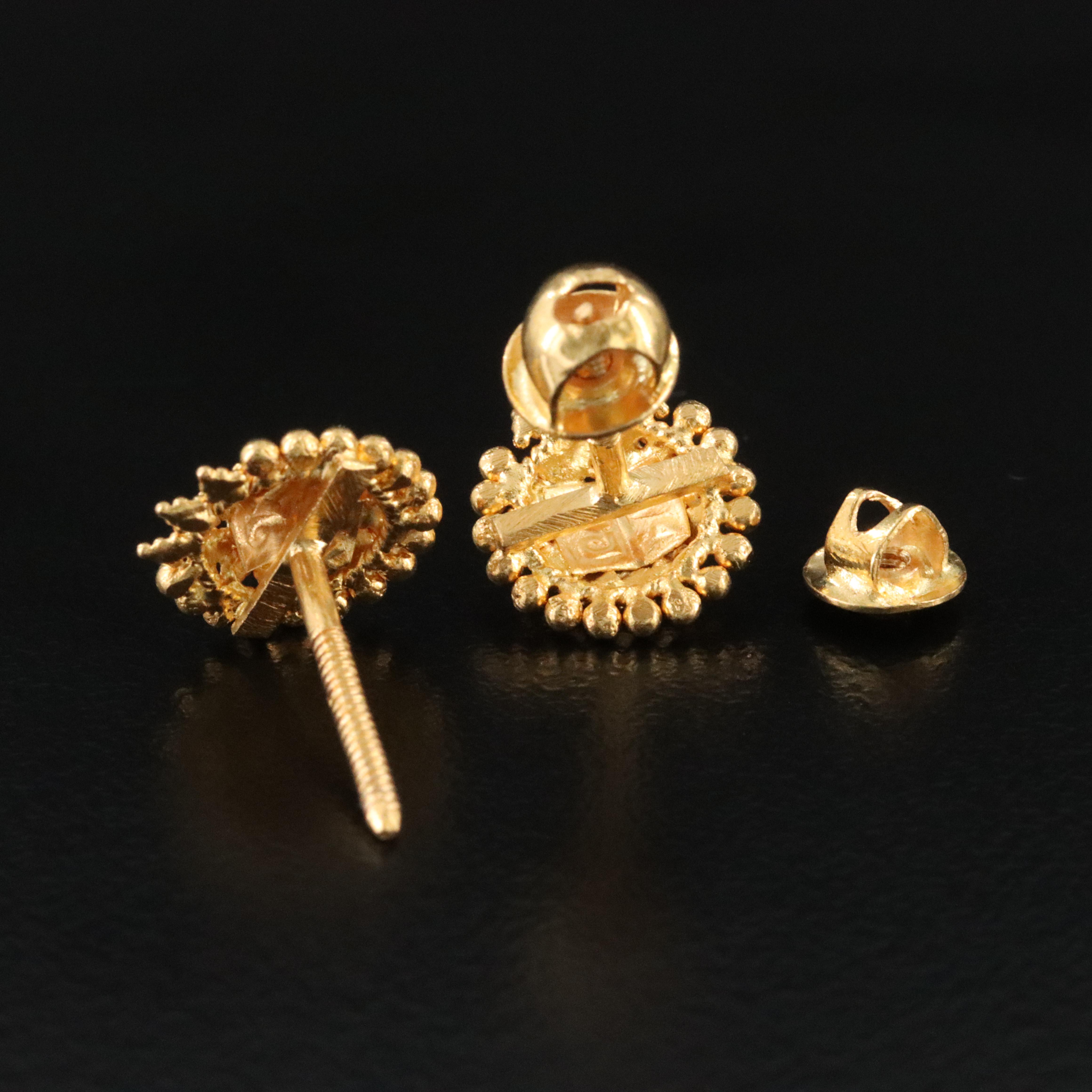 20K Bead Stud Earrings