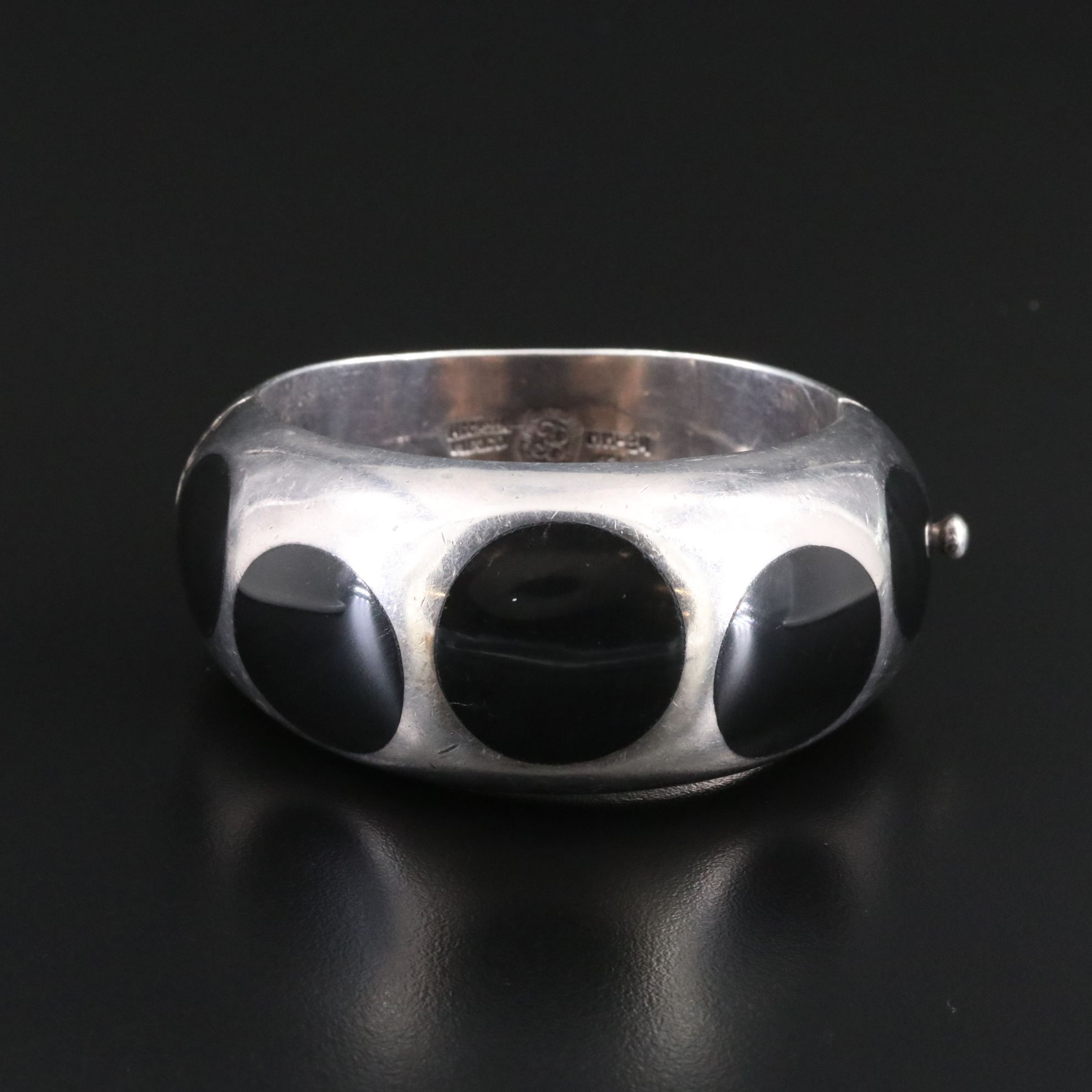 Talleres de Los Ballesteros Sterling Faux Black Onyx Bracelet