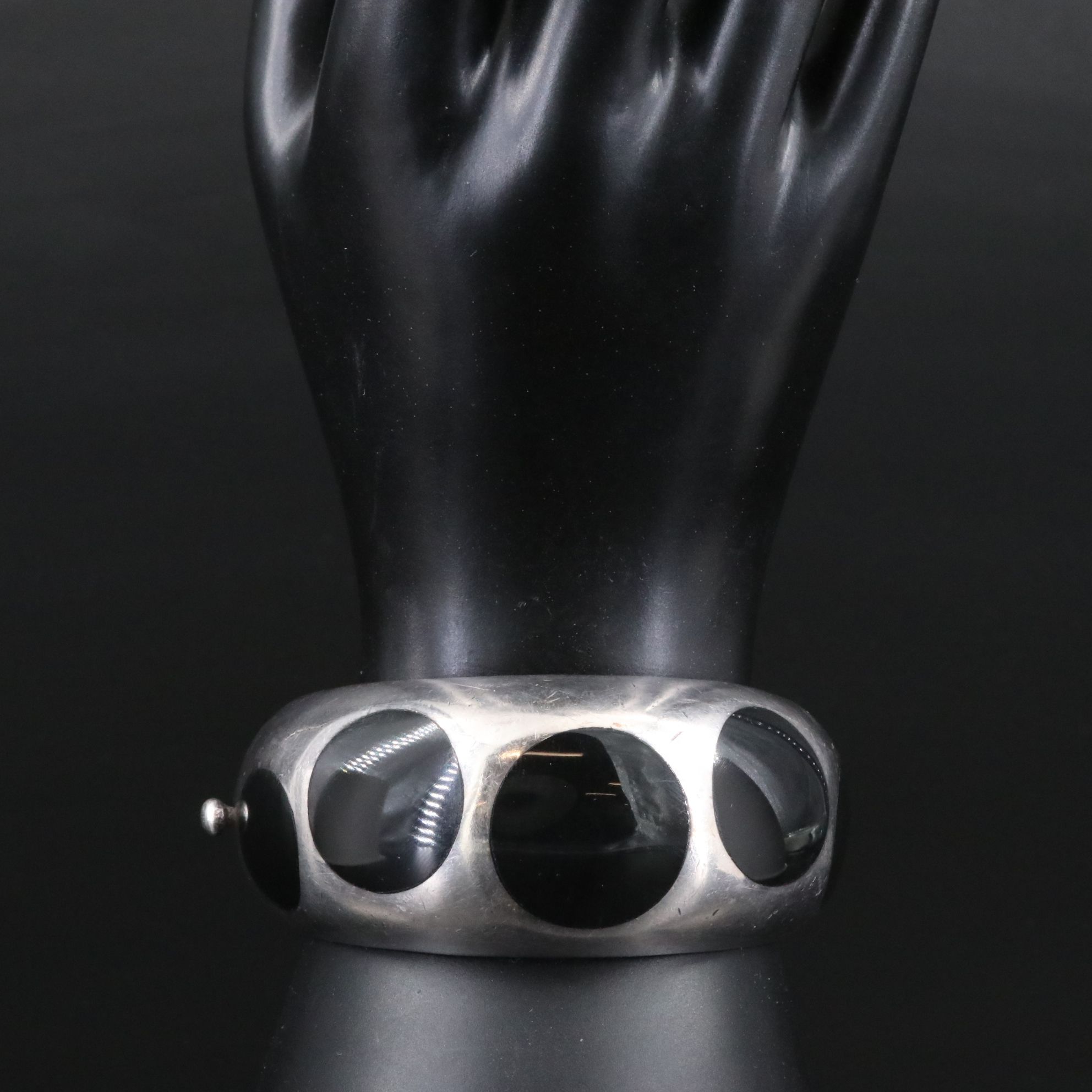 Talleres de Los Ballesteros Sterling Faux Black Onyx Bracelet