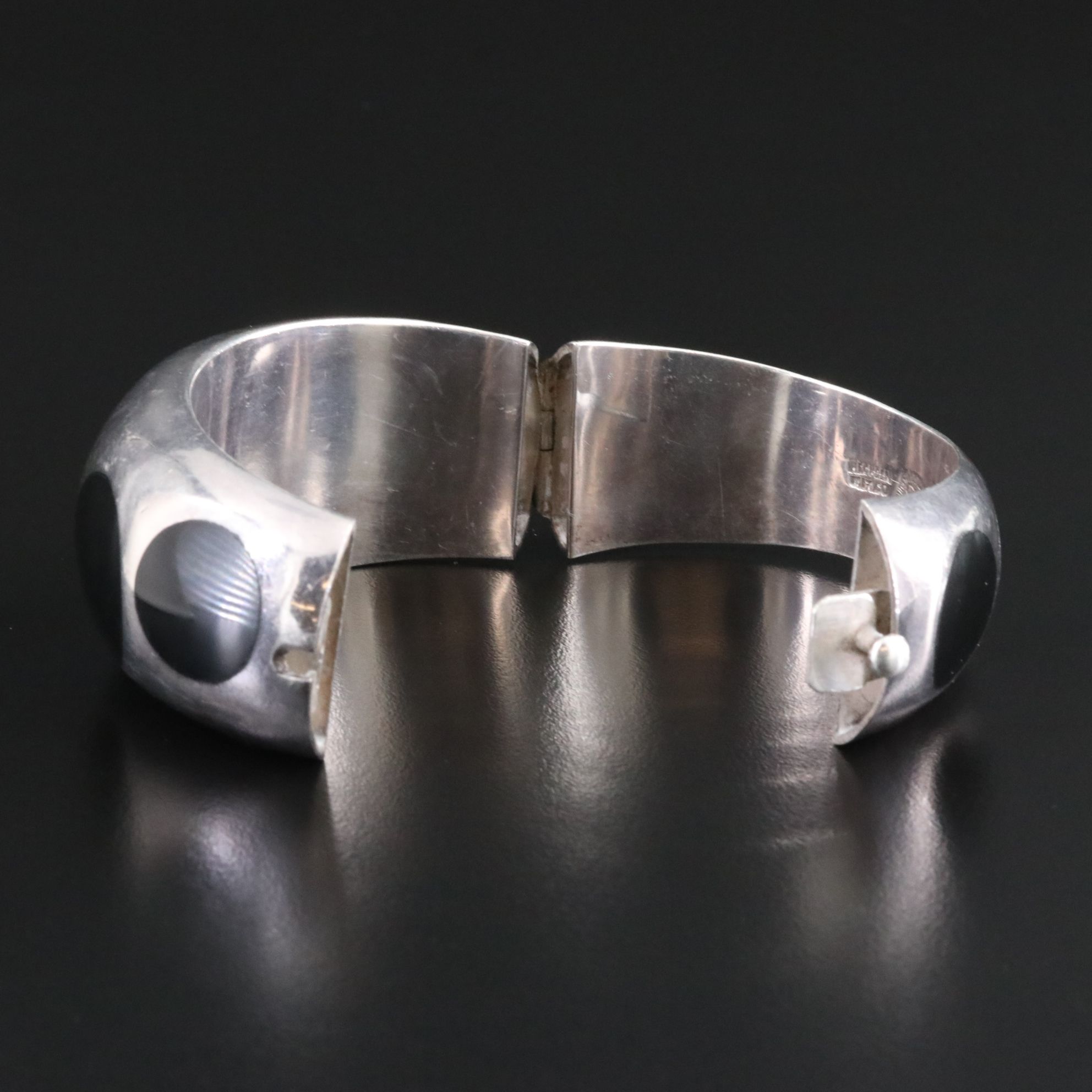 Talleres de Los Ballesteros Sterling Faux Black Onyx Bracelet