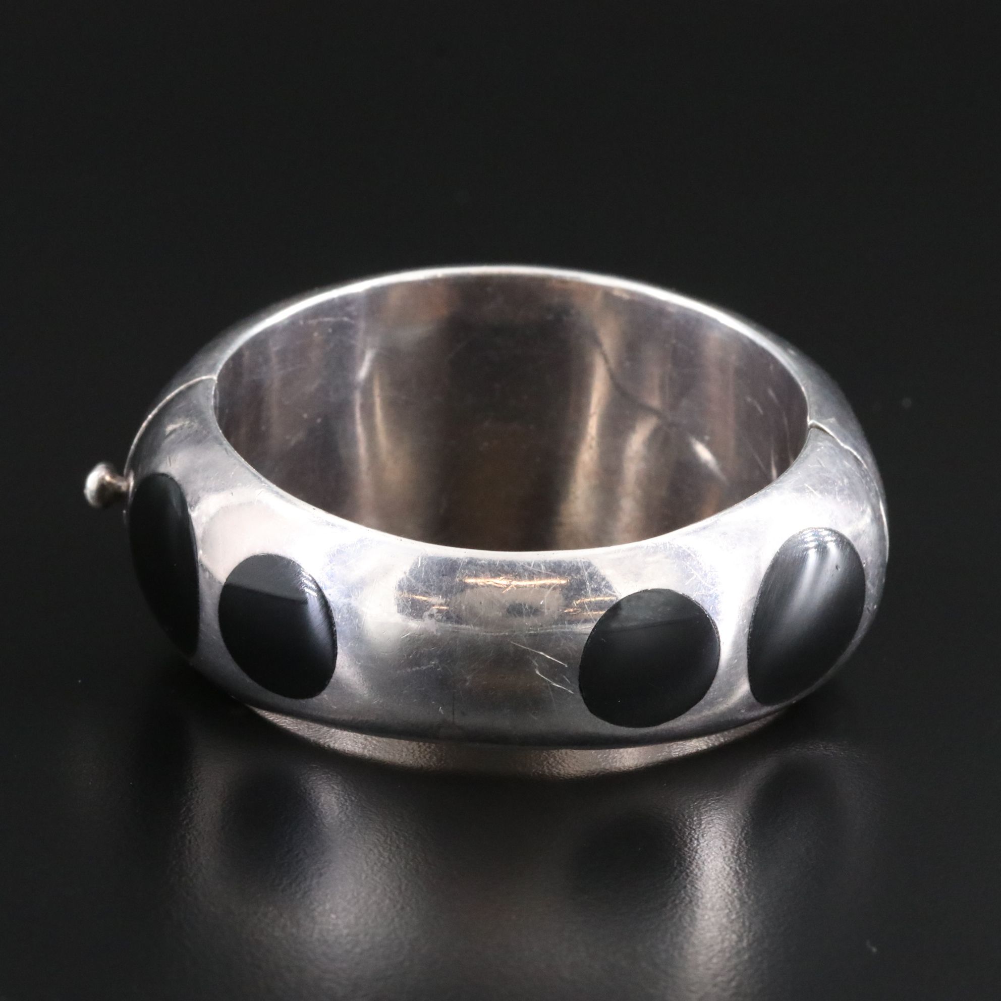 Talleres de Los Ballesteros Sterling Faux Black Onyx Bracelet