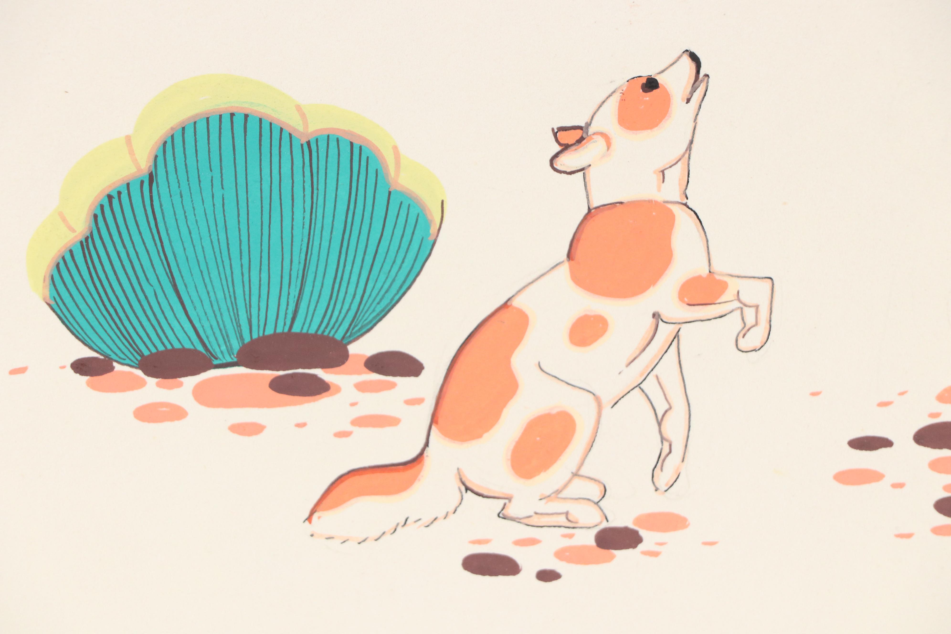 Beatien (Little No Shirt) Yazz Southwestern Figural Gouache Painting