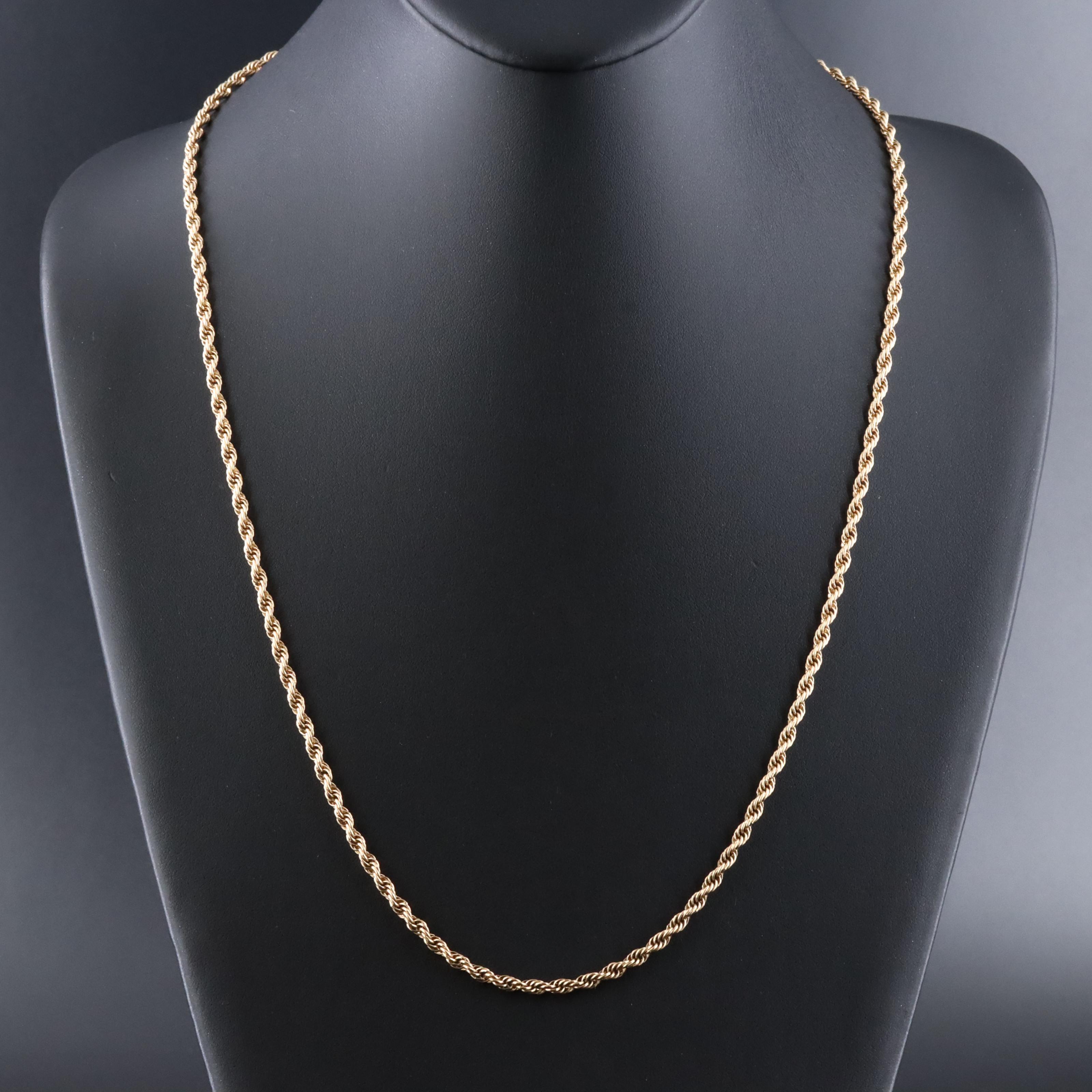 14K Rope Chain Necklace