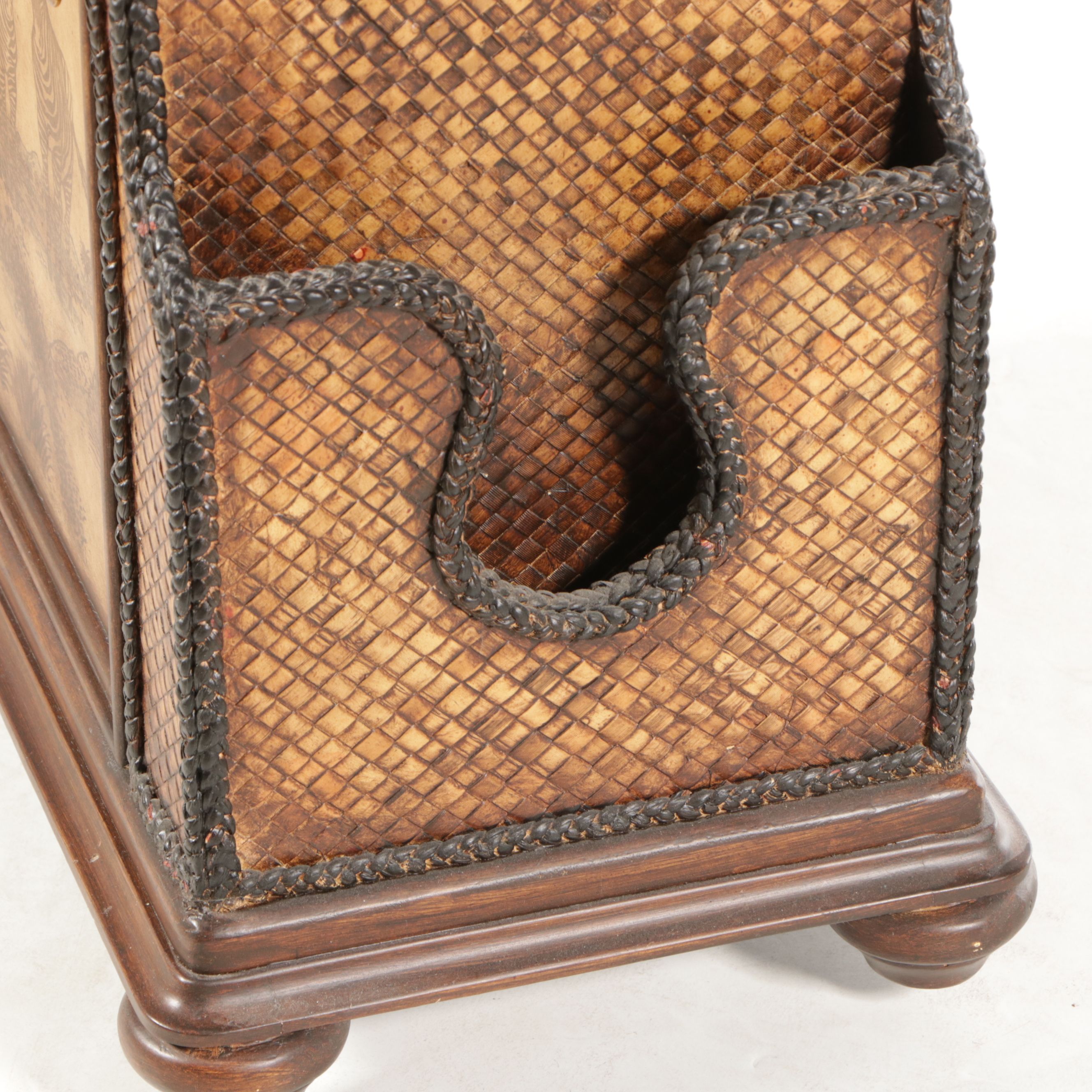 Safari Theme Wooden End Table Featuring Zebra Imagery