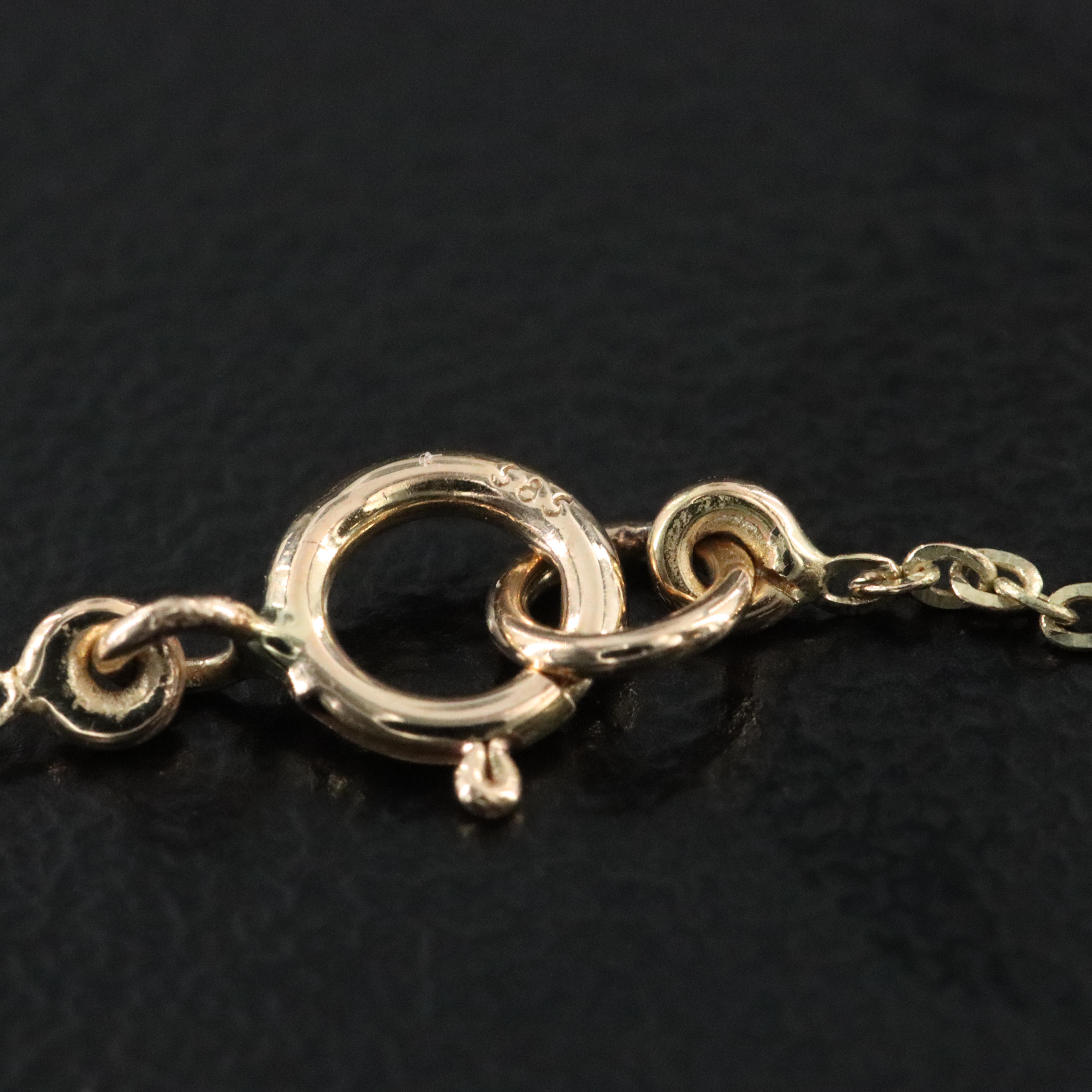 14K 1.50 CT Emerald and Diamond Pendant Necklace