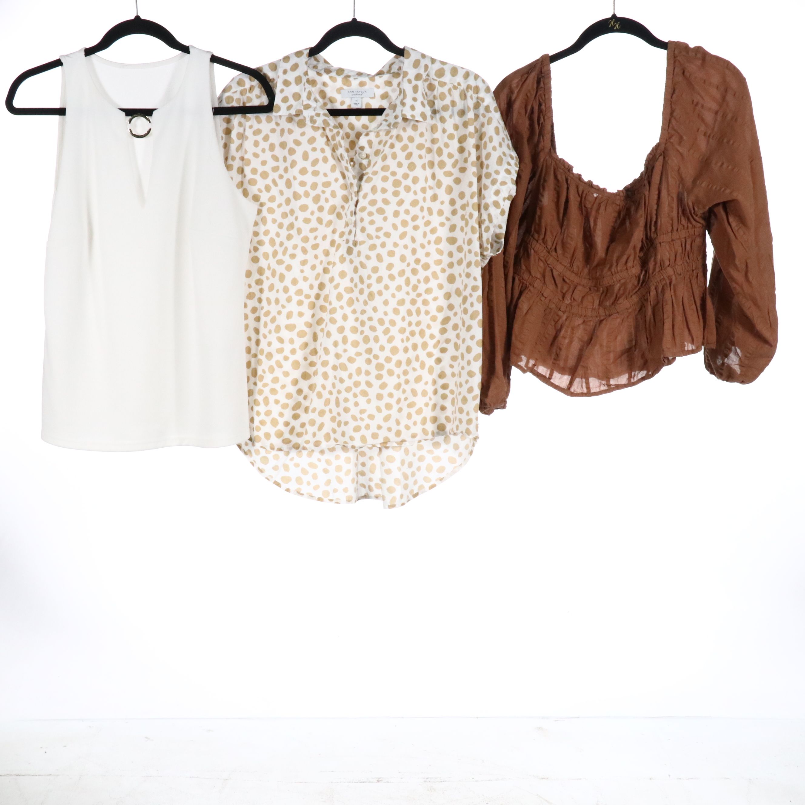 J Crew Off-The-Shoulder Blouse, Ann Taylor Sleeveless Tank and Blouse W/ More