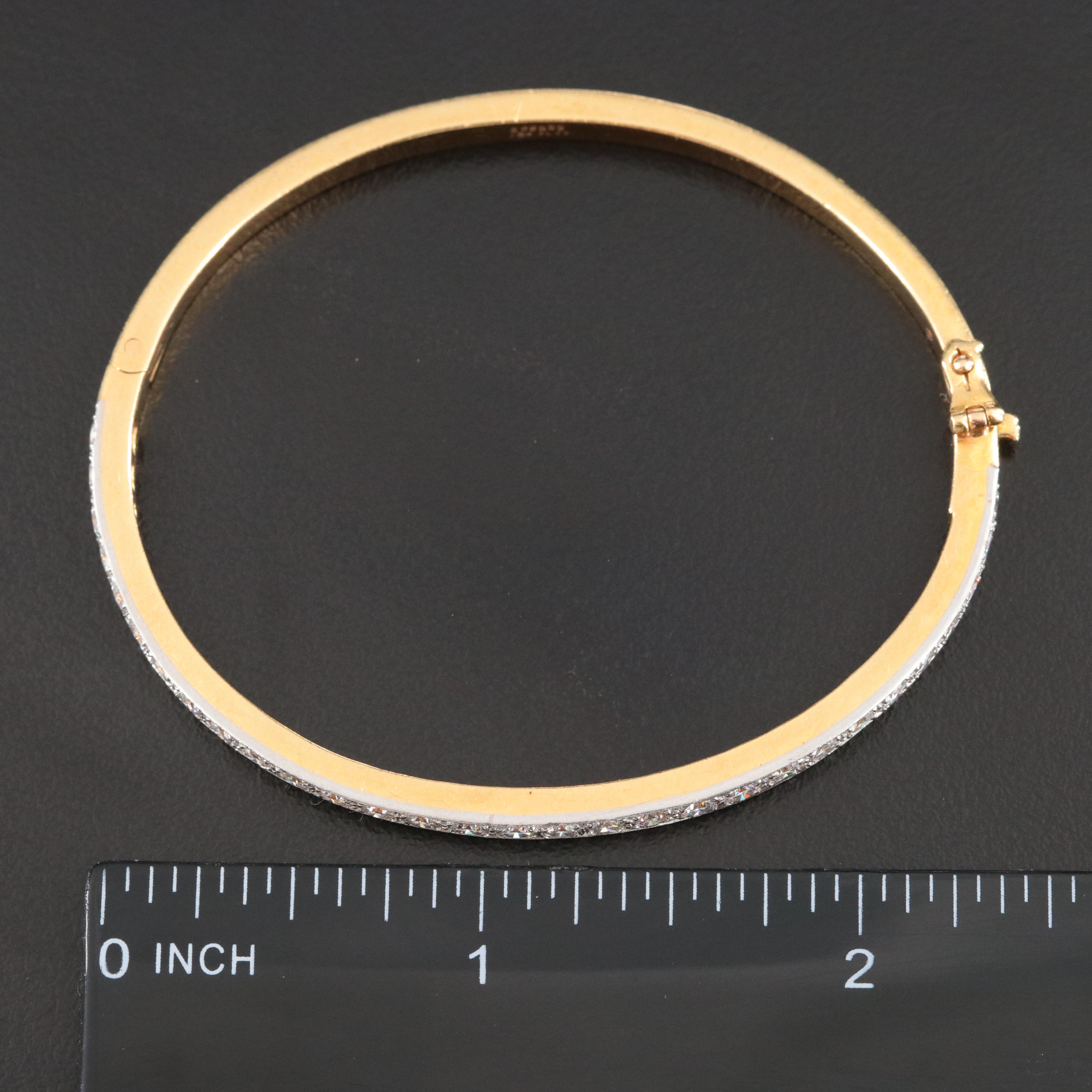 Oscar Heyman Bros. 18K 2.50 CTW Diamond Hinged Bracelet with Platinum Settings