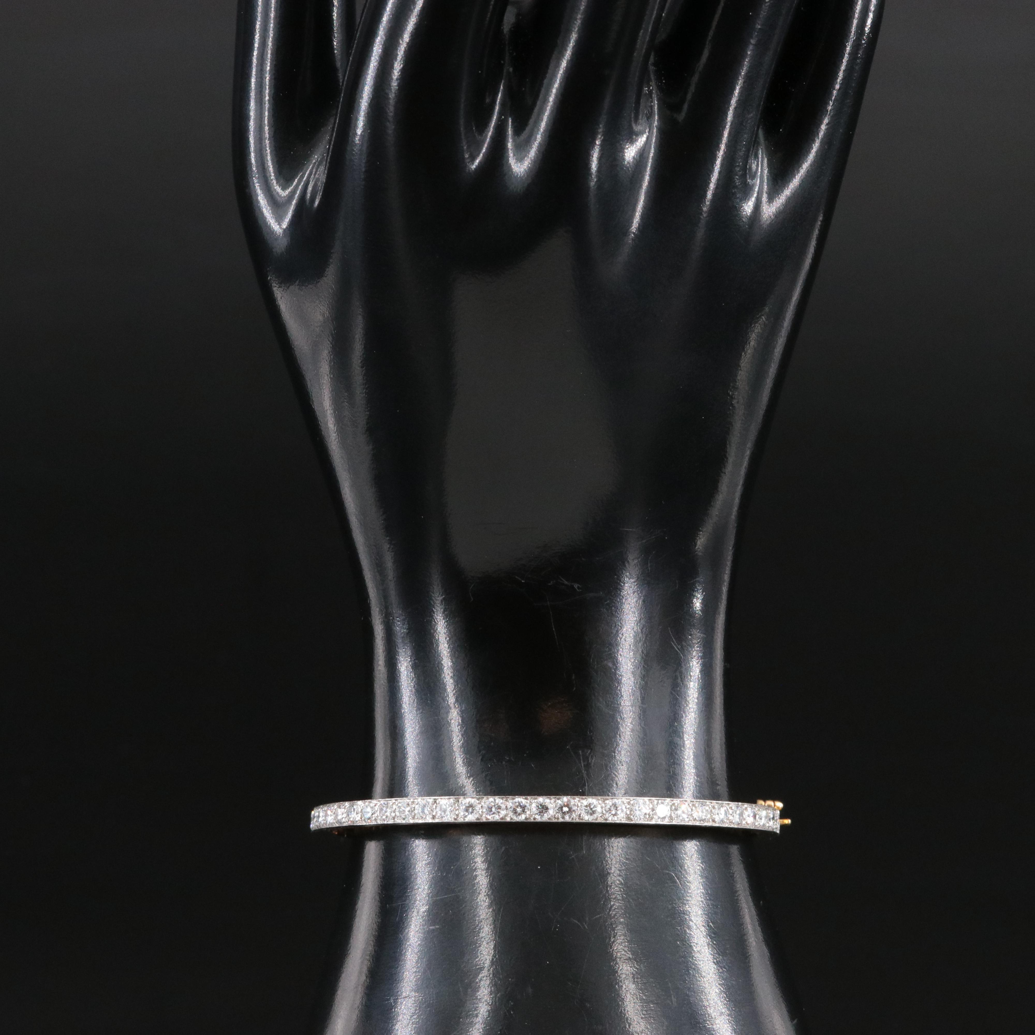 Oscar Heyman Bros. 18K 2.50 CTW Diamond Hinged Bracelet with Platinum Settings