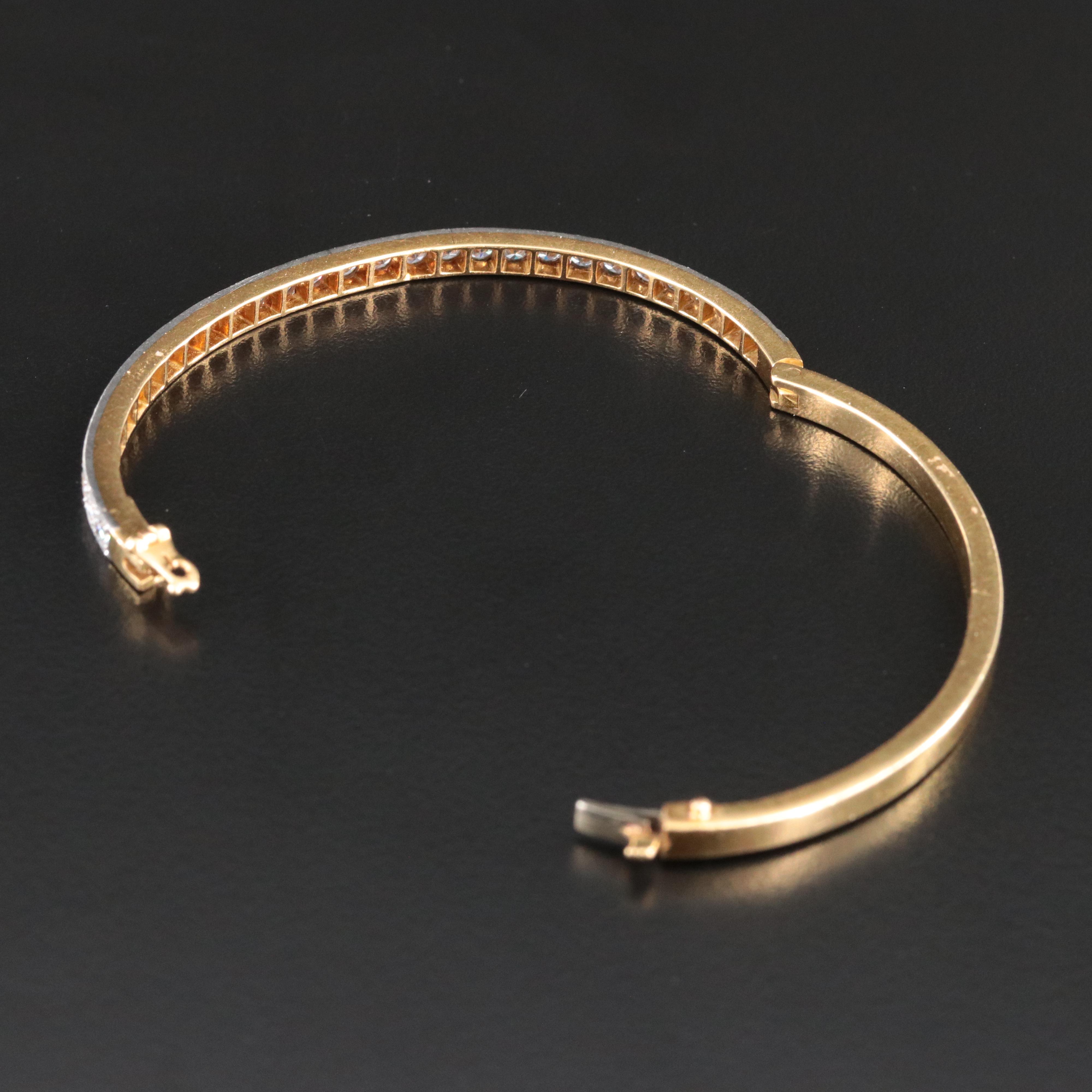 Oscar Heyman Bros. 18K 2.50 CTW Diamond Hinged Bracelet with Platinum Settings