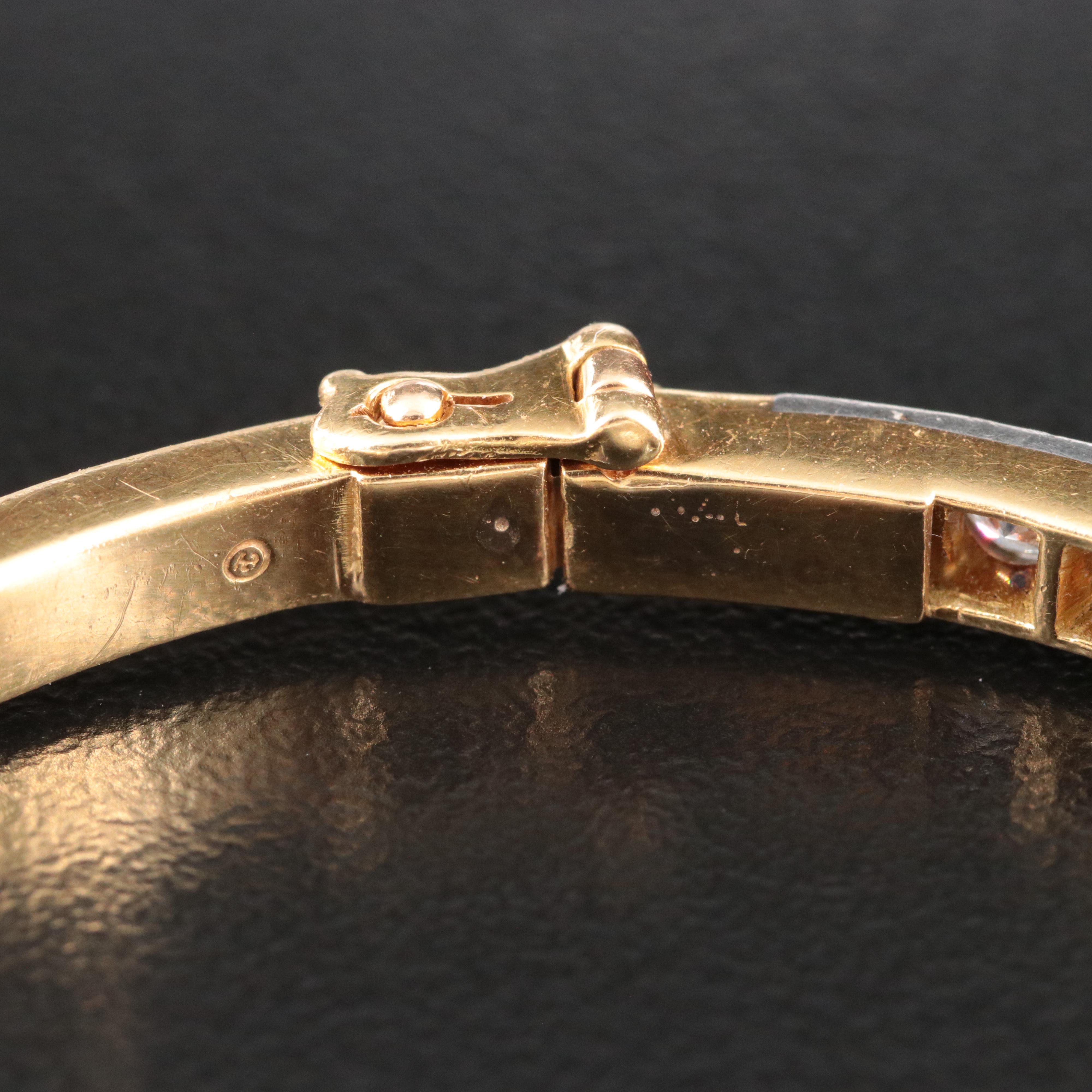 Oscar Heyman Bros. 18K 2.50 CTW Diamond Hinged Bracelet with Platinum Settings