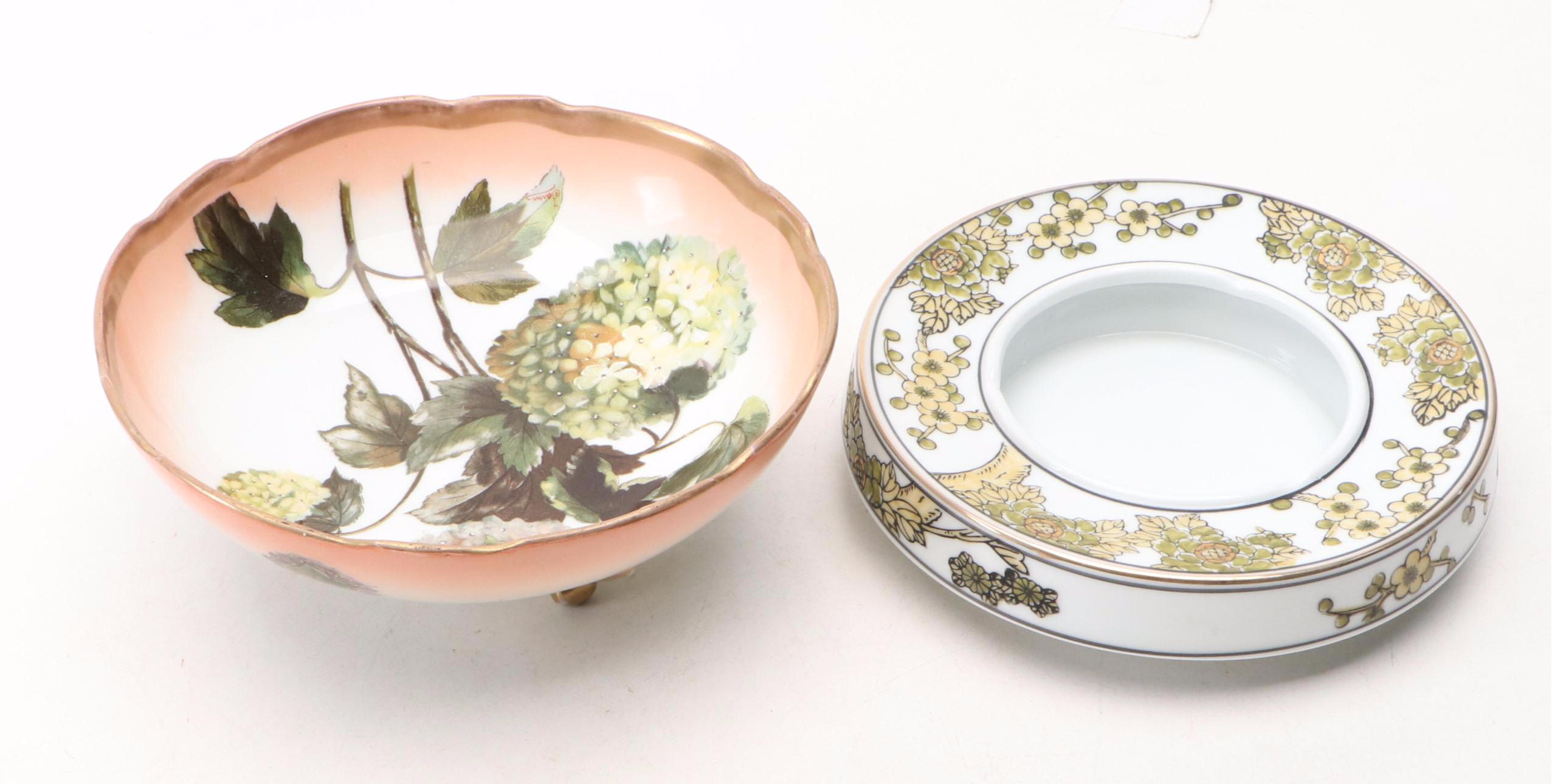 Oscar and Edgar Gutherz Porcelain Footed Bowl with Japanese Porcelain Tableware