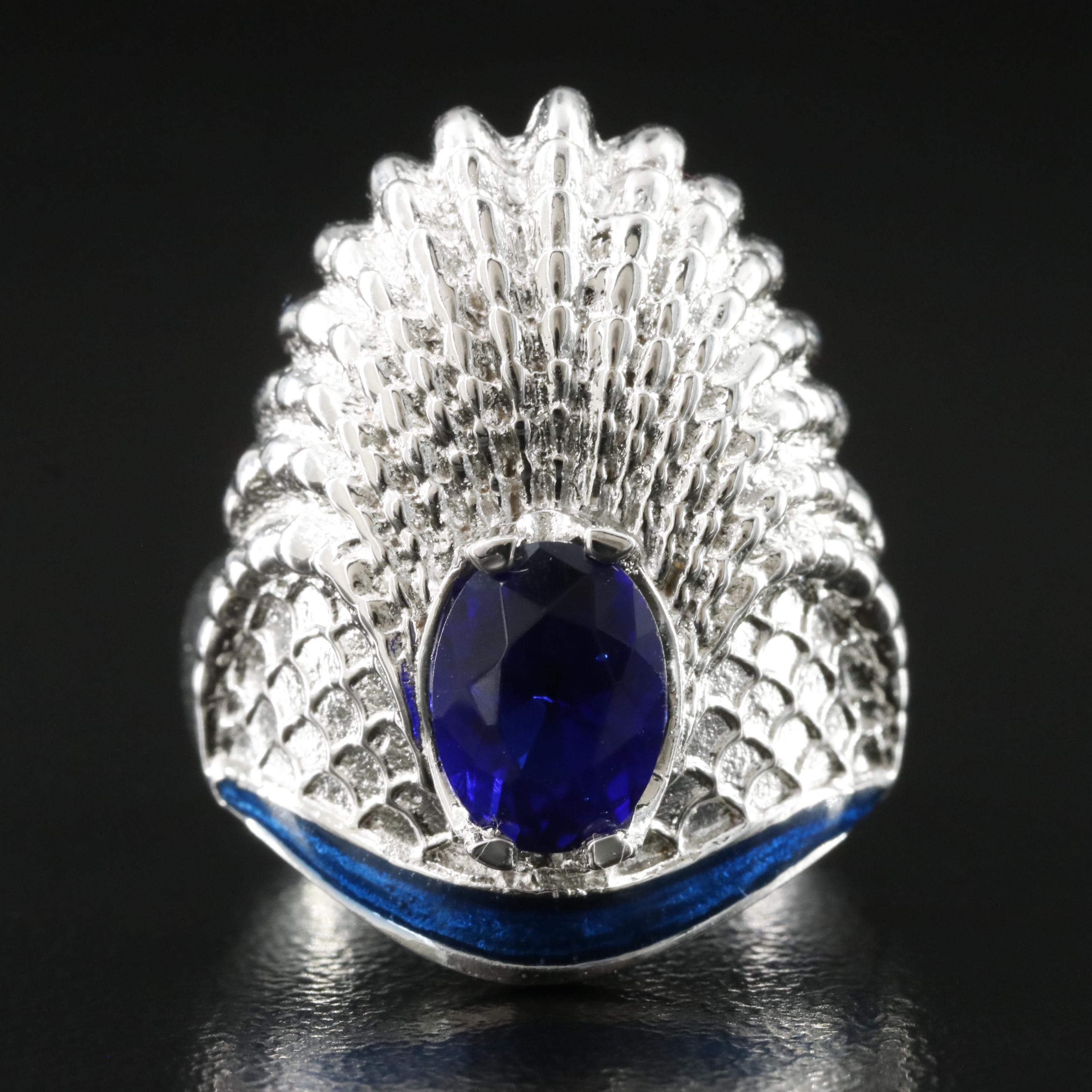 Erté by Circle of Fine Arts Luna Sterling and Crystal Ring