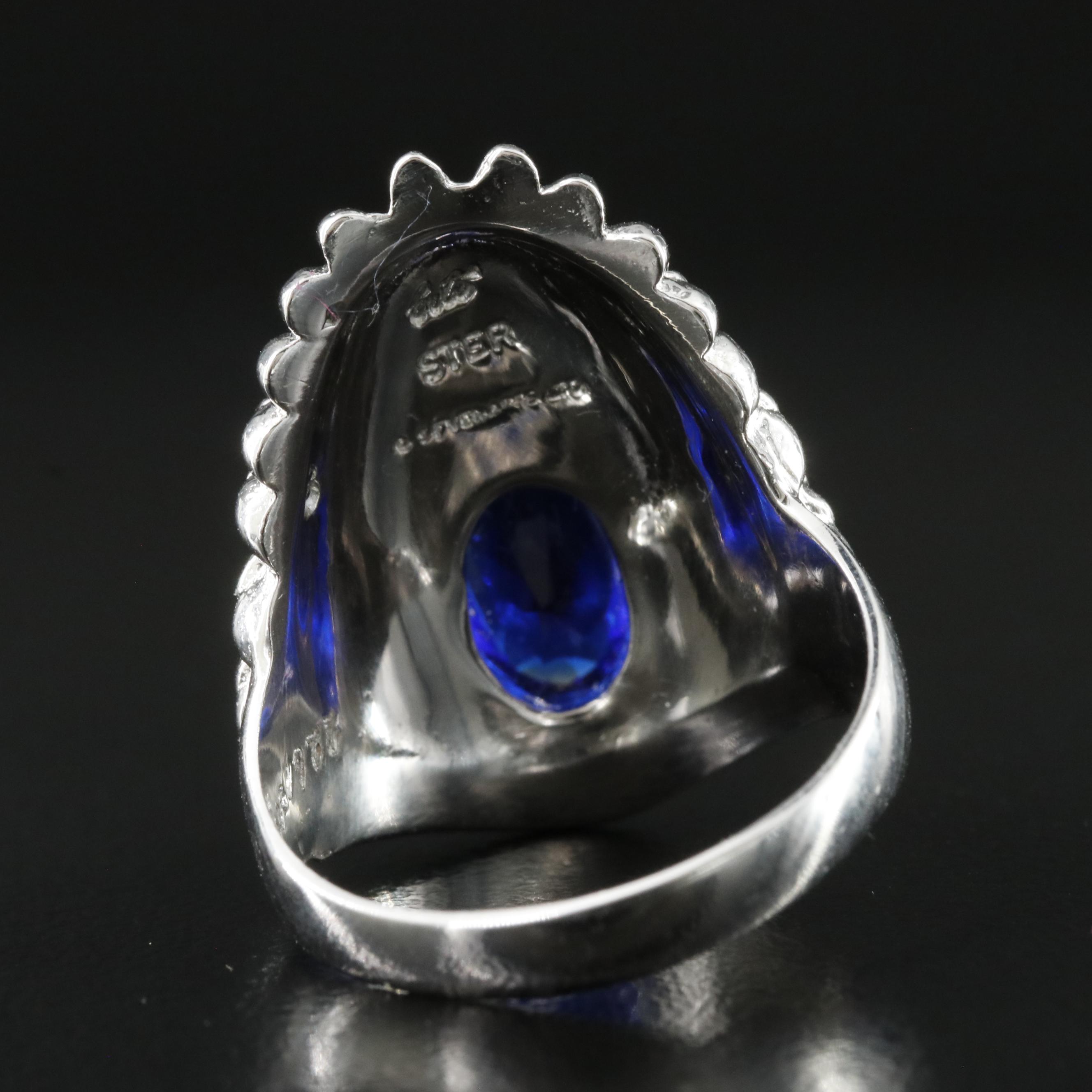 Erté by Circle of Fine Arts Luna Sterling and Crystal Ring