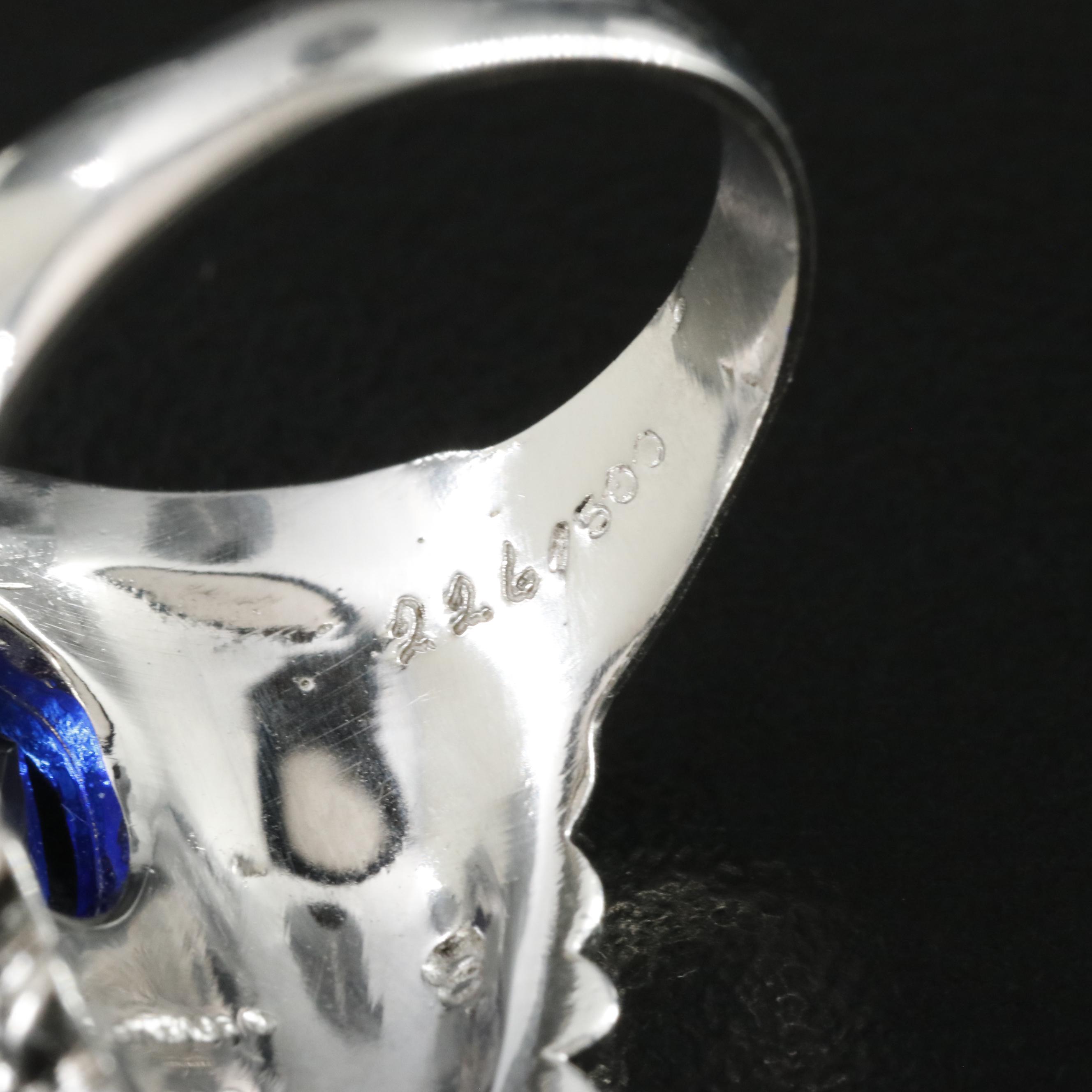 Erté by Circle of Fine Arts Luna Sterling and Crystal Ring