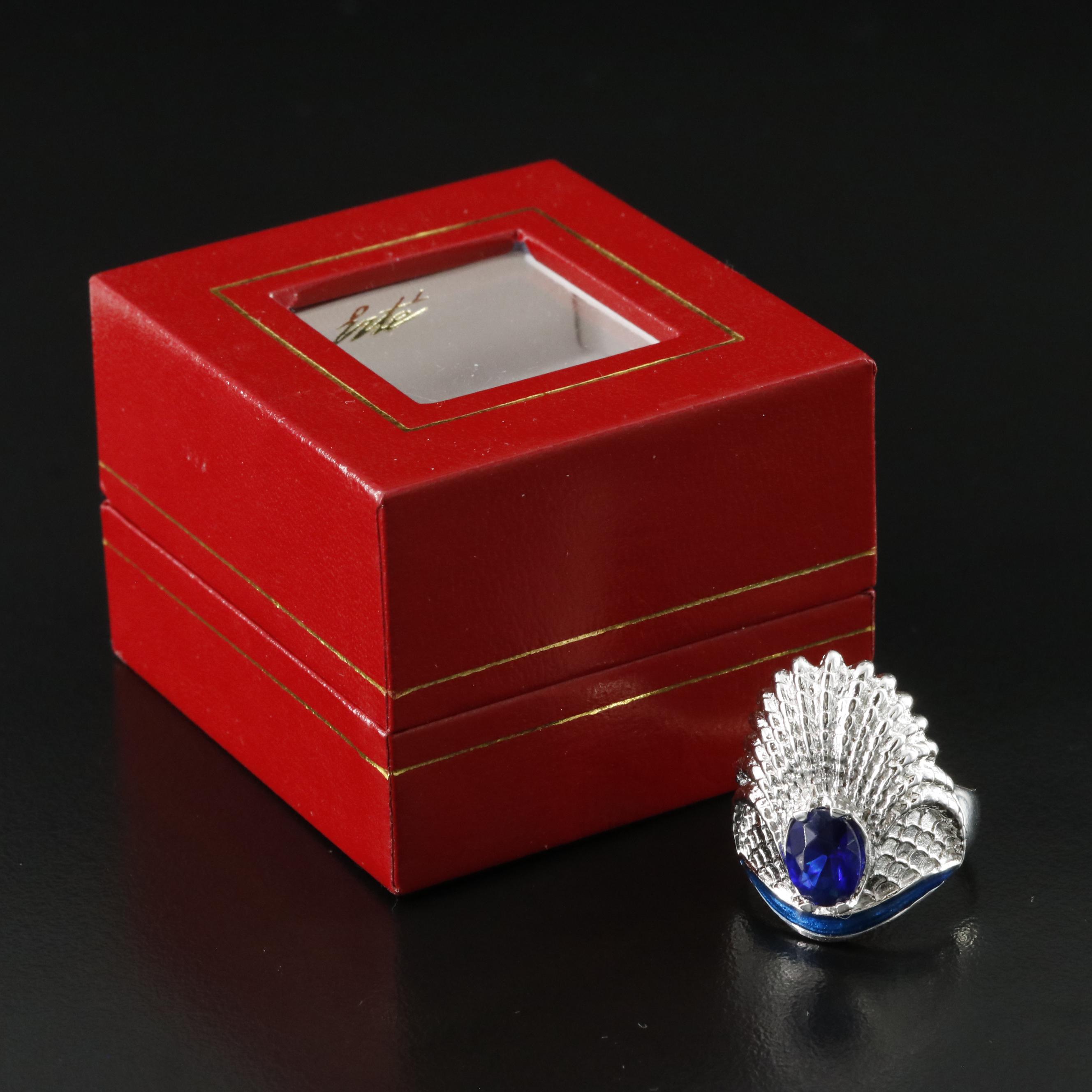 Erté by Circle of Fine Arts Luna Sterling and Crystal Ring