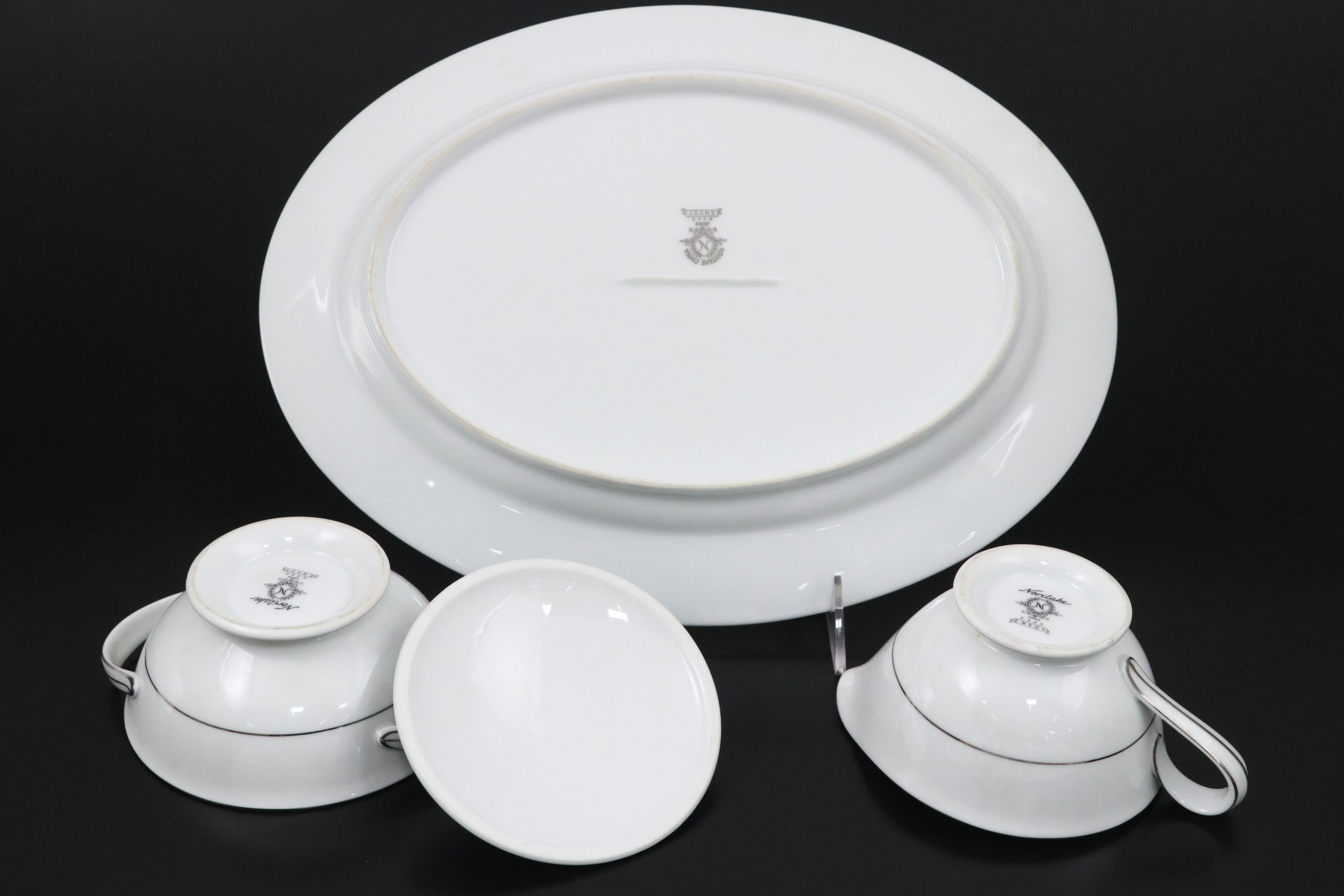 Noritake "Envoy" Platinum Trim Ceramic Dinnerware, Mid to Late 20th Century