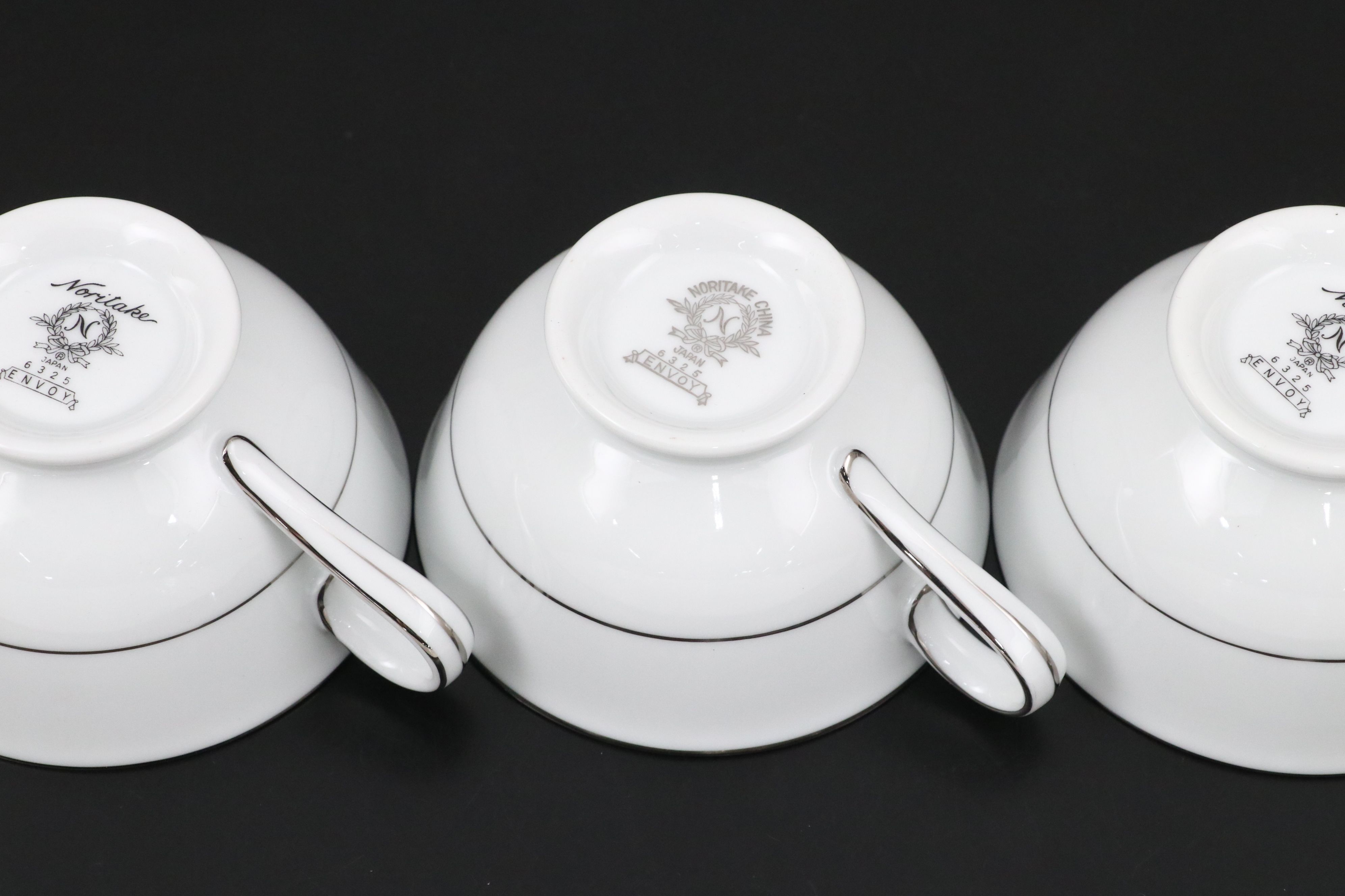 Noritake "Envoy" Platinum Trim Ceramic Dinnerware, Mid to Late 20th Century