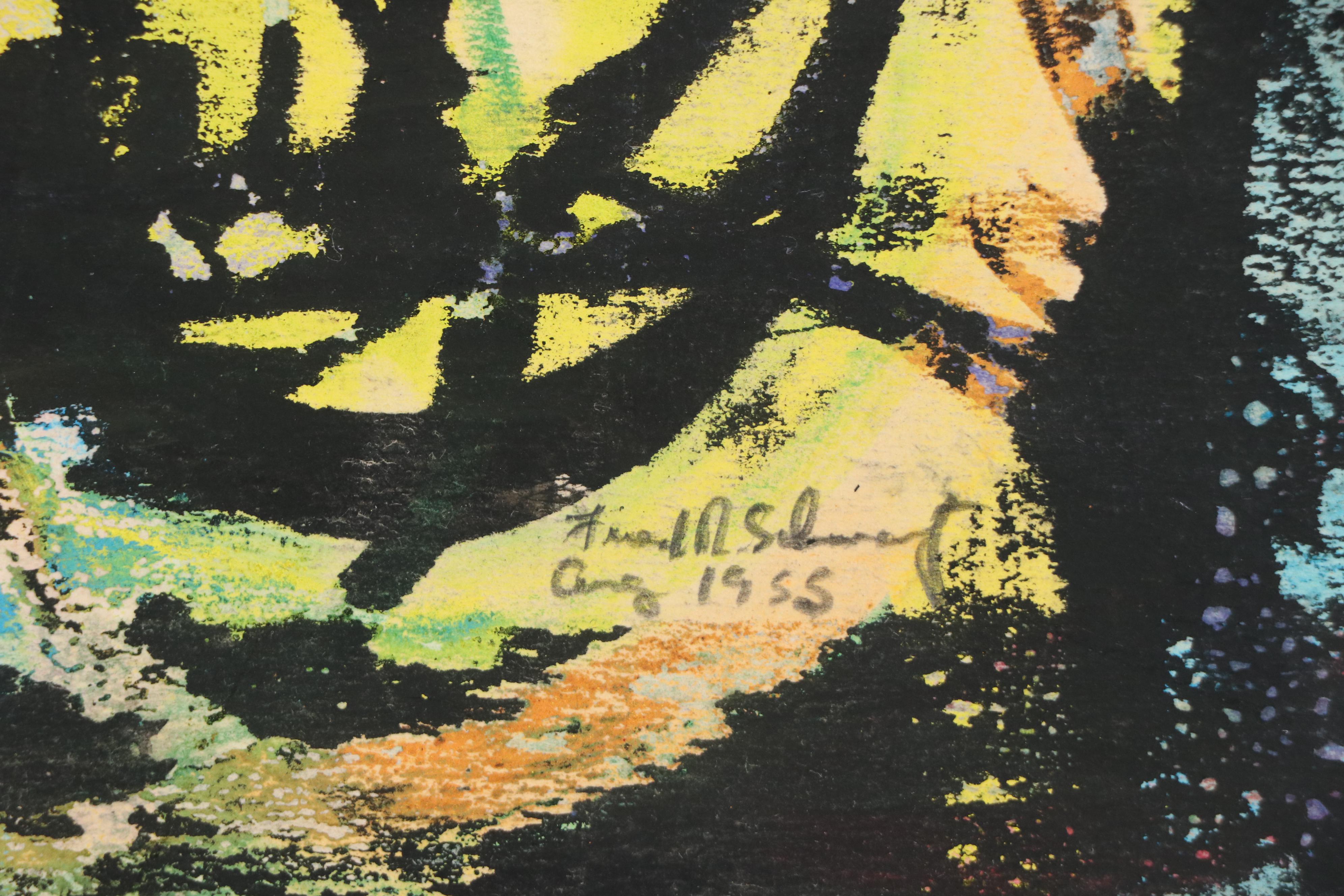 Fred R. Schwartz Color Lithographs of Sailboat and Abstract Composition, 1955