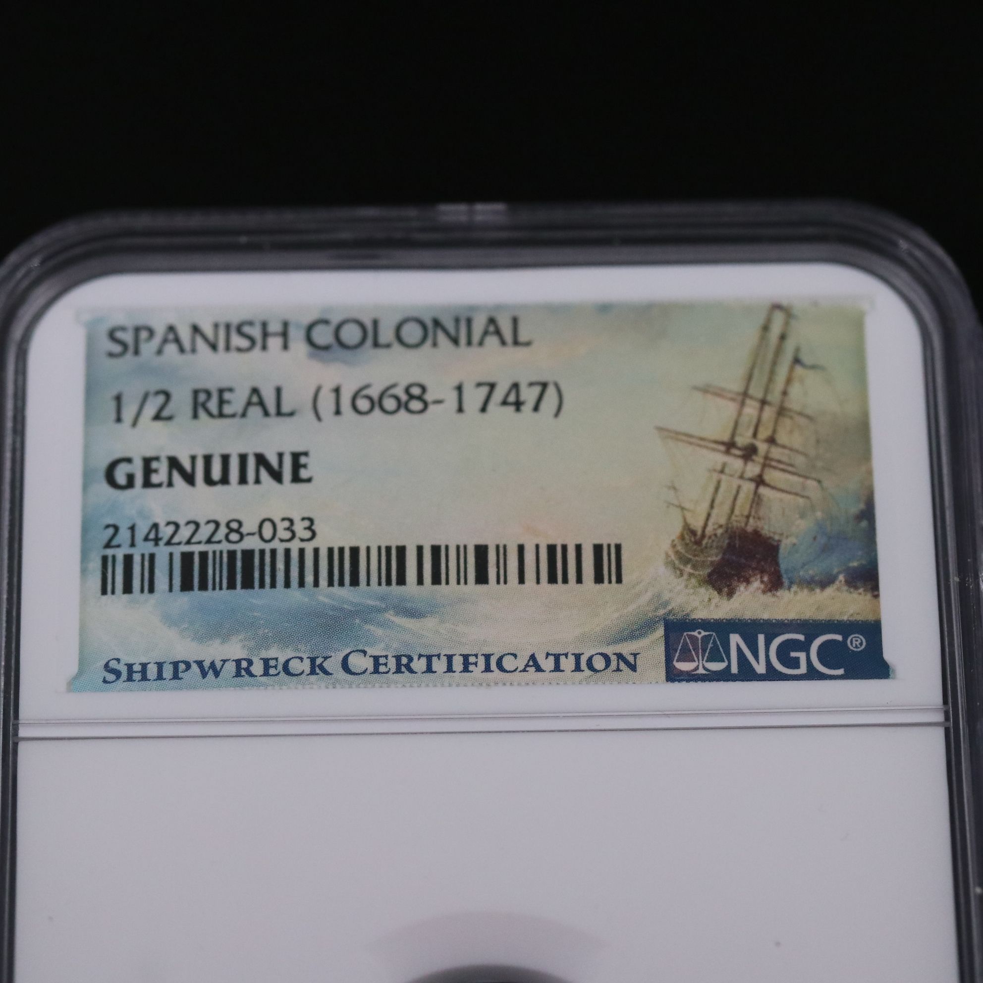 Two Spanish Colonial Shipwreck 1/2-Real Silver Cob Coins, ca. 1700, NGC Genuine