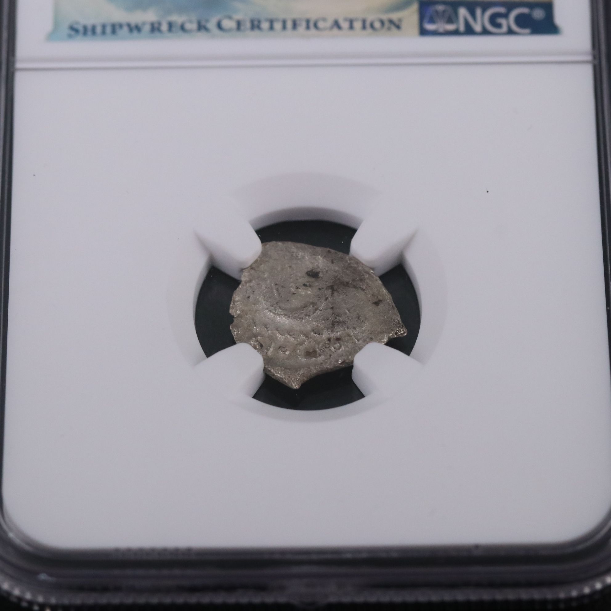 Two Spanish Colonial Shipwreck 1/2-Real Silver Cob Coins, ca. 1700, NGC Genuine