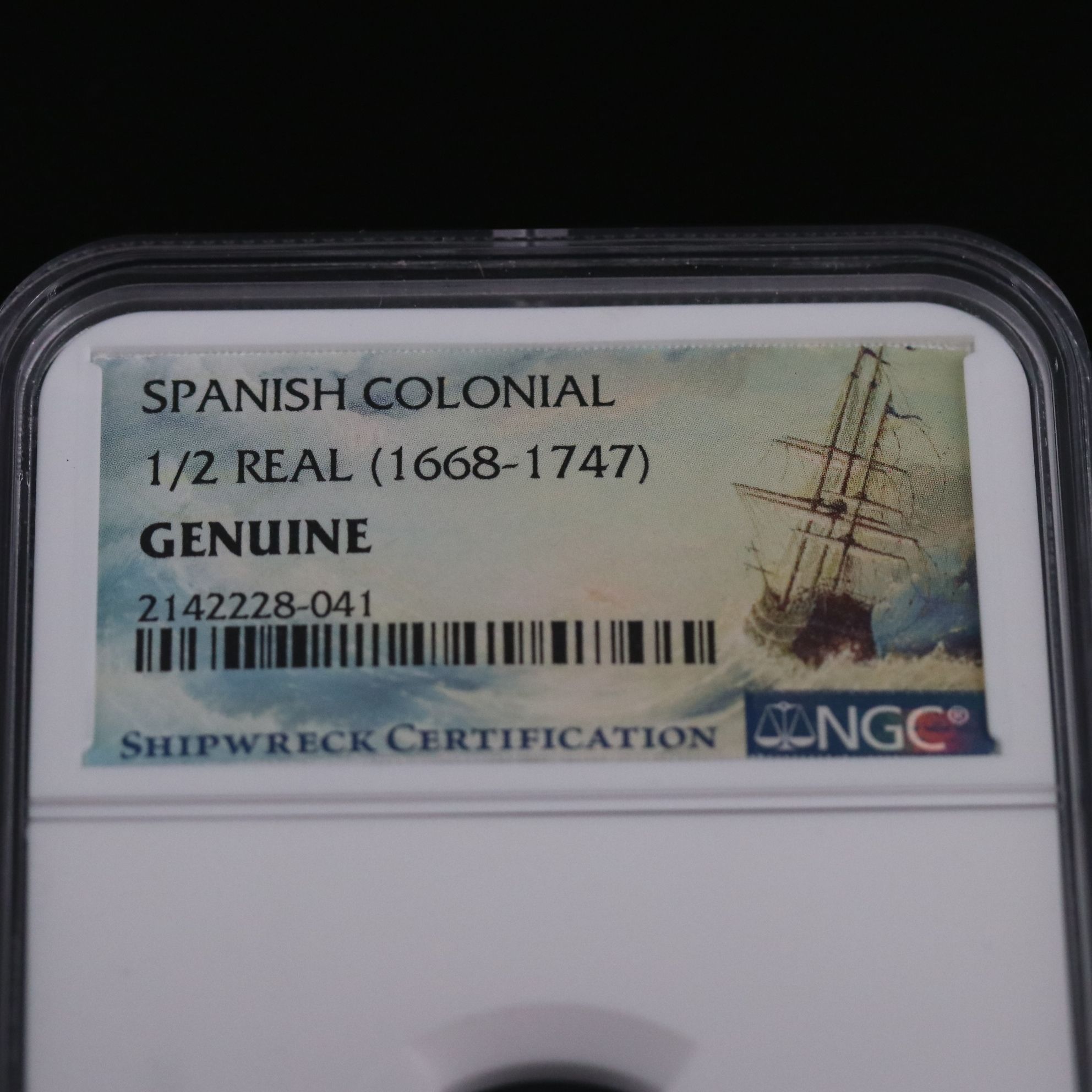 Two Spanish Colonial Shipwreck 1/2-Real Silver Cob Coins, ca. 1700, NGC Genuine